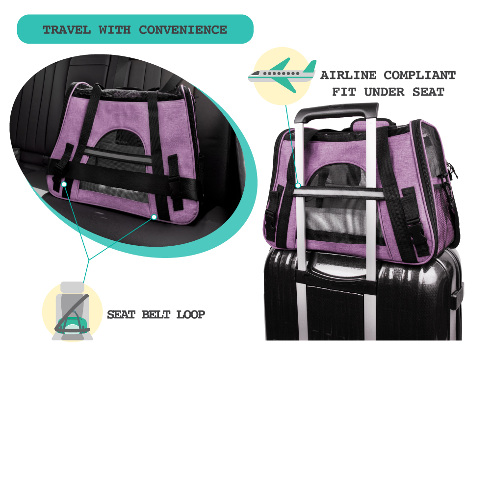 Pet Dog Cat Carrier Bag Soft Sided Comfort Travel Tote Case Airline Approved US - Picture 50 of 215