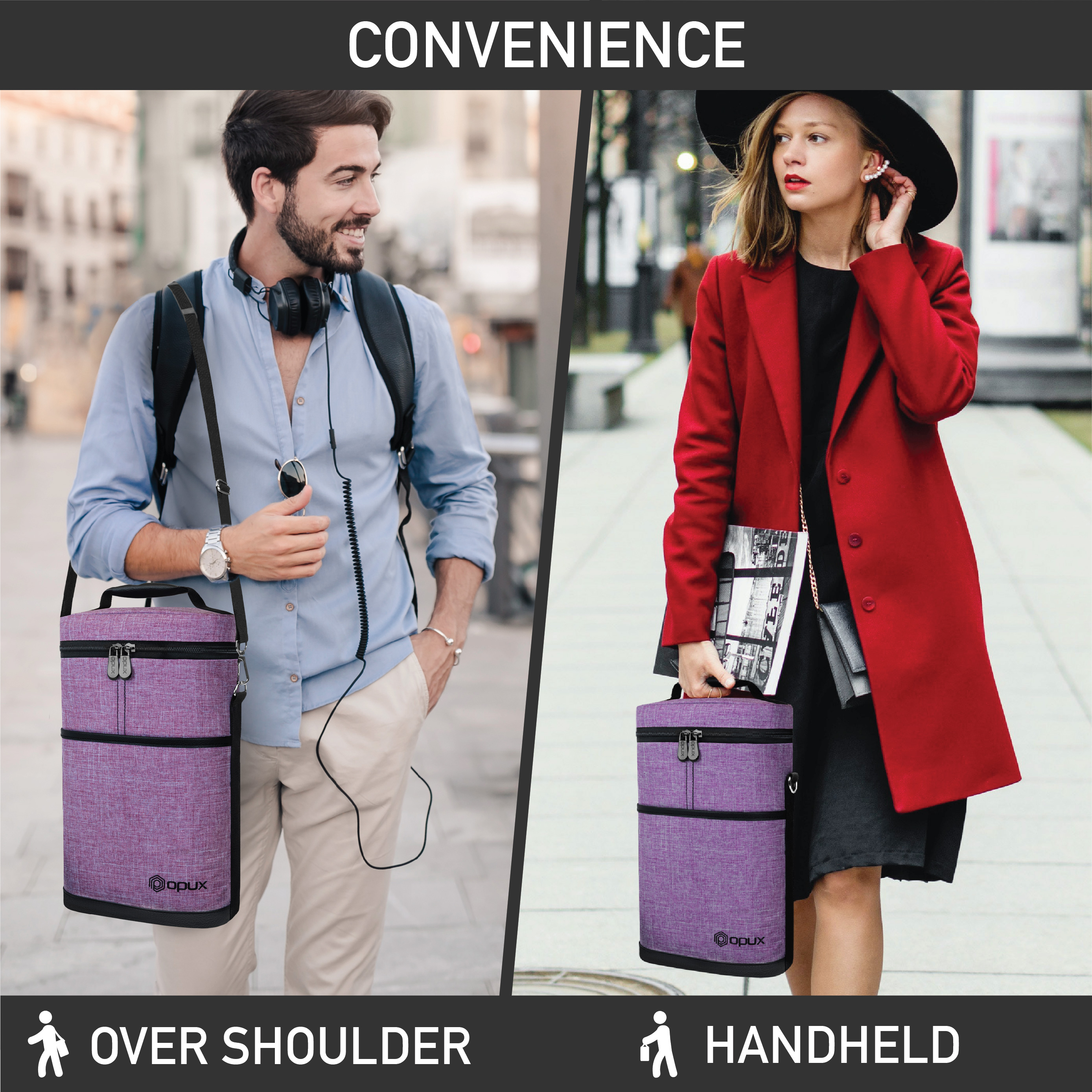 Insulated Wine Carrier Tote Bag Two 2 Bottle Padded Cooler Bag Travel Protection - Picture 65 of 85