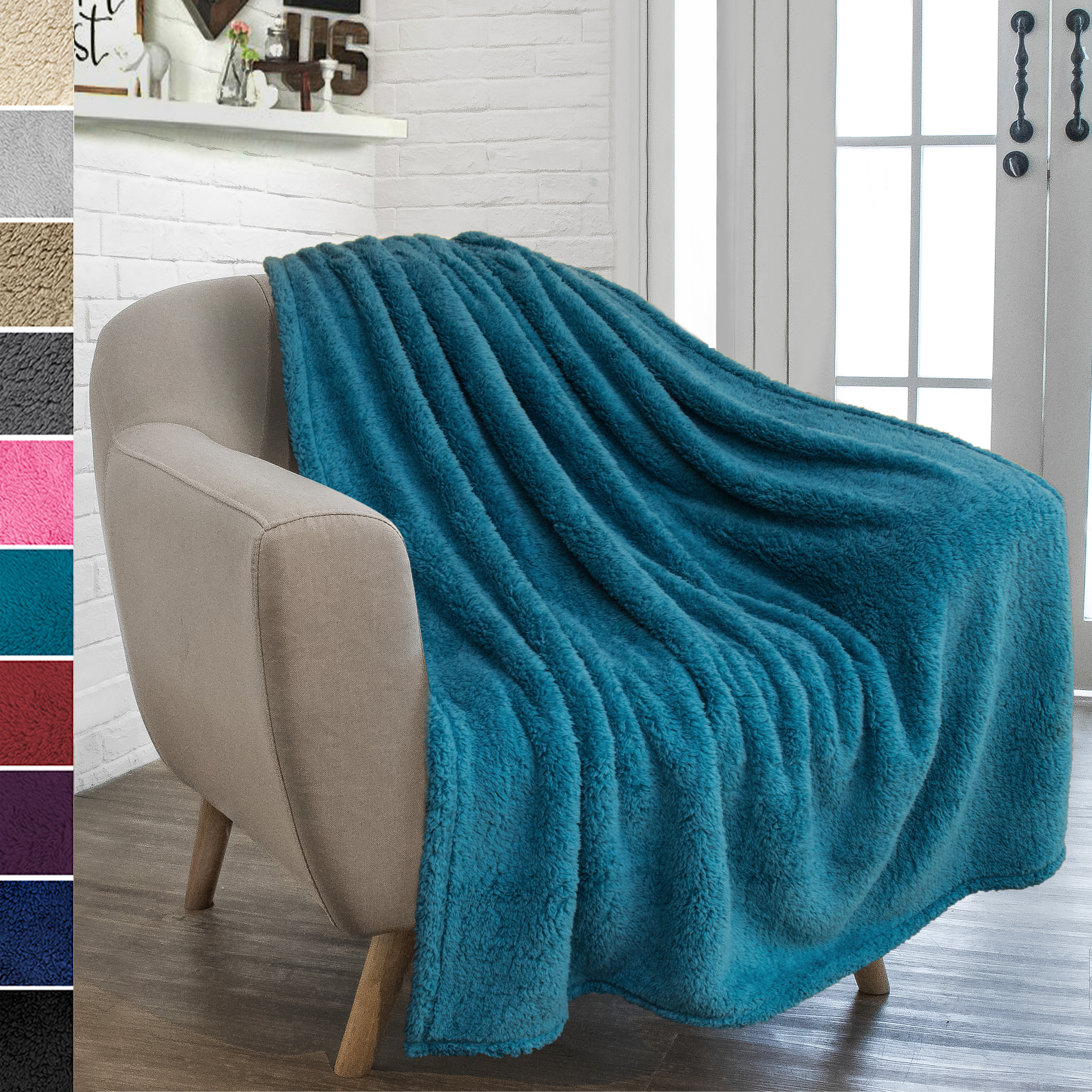 Hug & Snug Throw Soft Warm Cosy Sofa Bed Fleece Fluffy Blankets OR Cushion Cover 