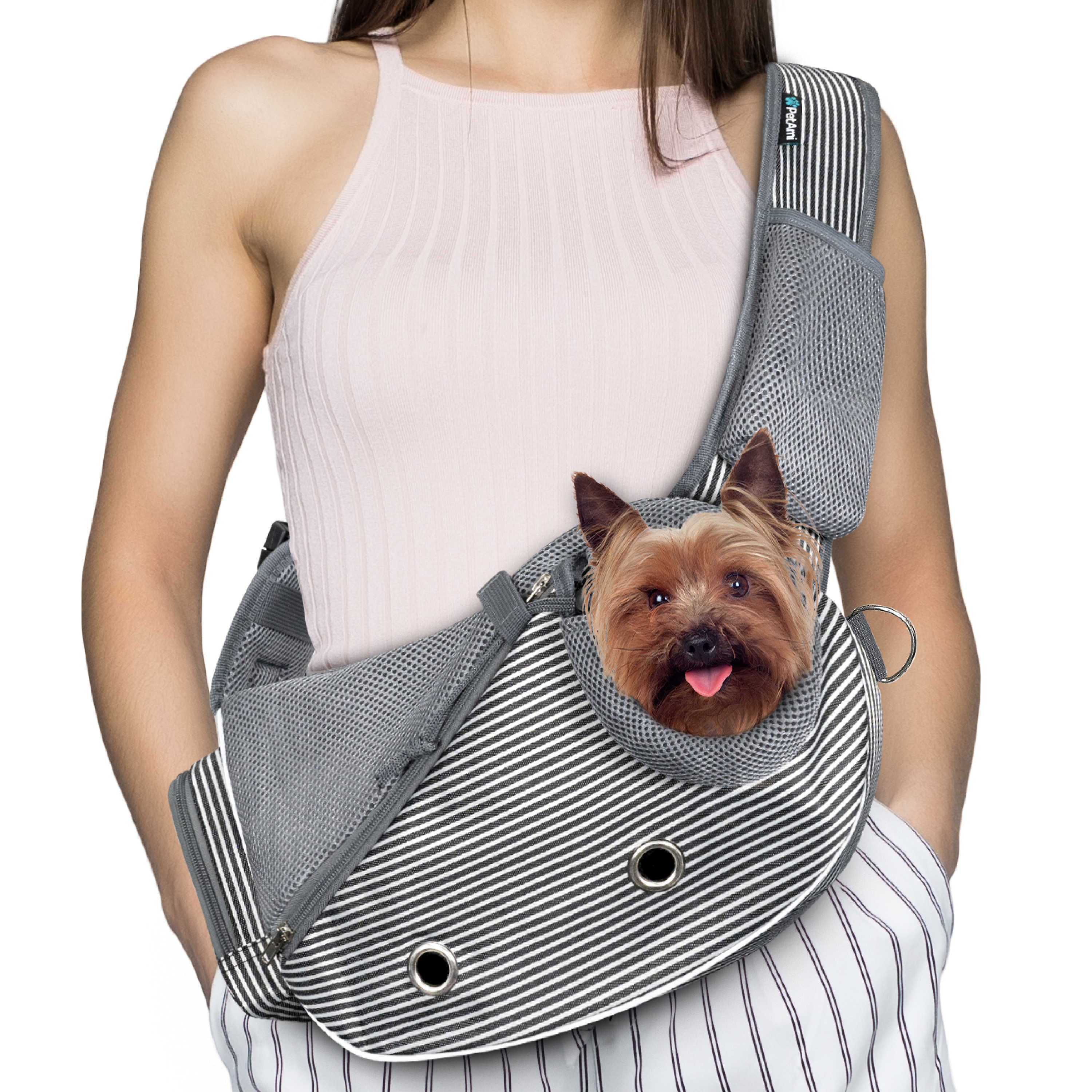 Pet Dog Sling Carrier Bag Mesh Puppy Carry Pack Shoulder Backpack Travel Tote M - Picture 23 of 35