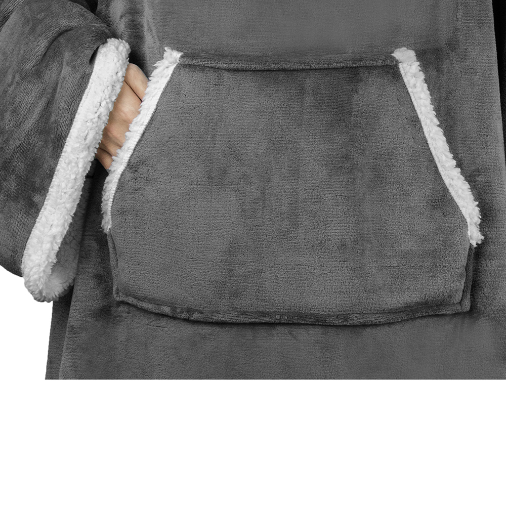 Fleece Wearable TV Blanket with Sleeves Front Pocket Robe Warn Soft Blanket Gift - Picture 80 of 168