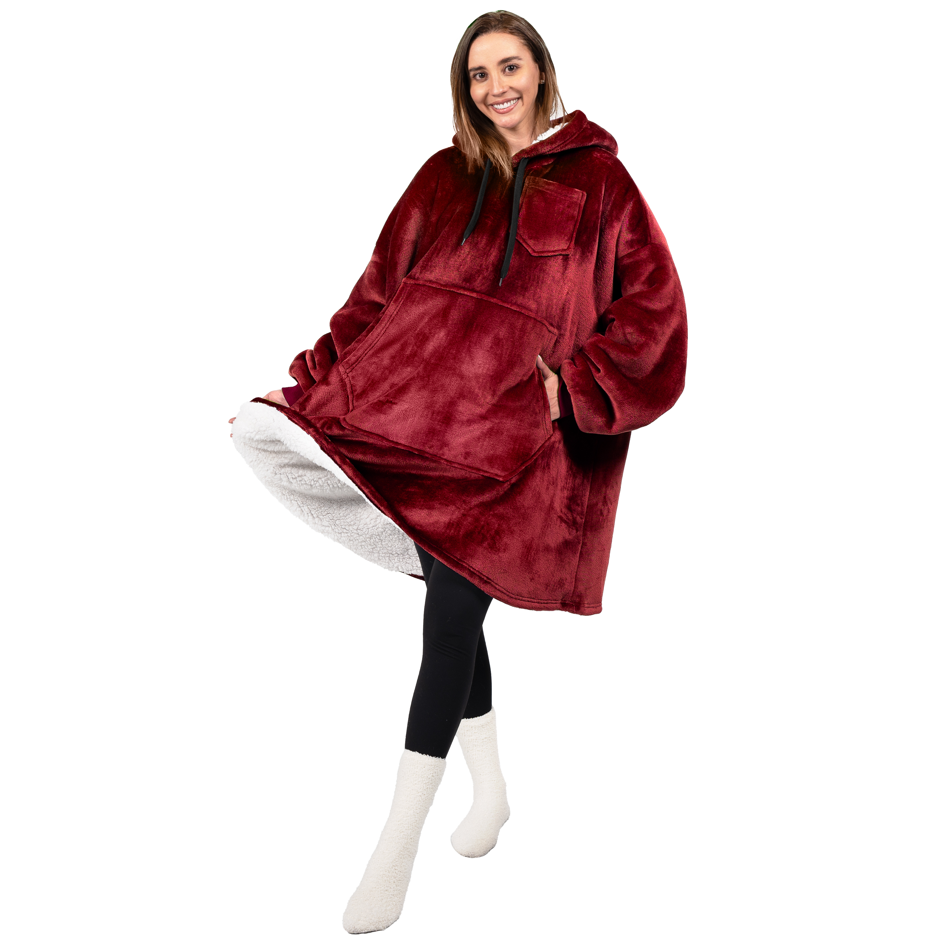 Blanket Sweatshirt Sherpa Plush Soft Comfy Fleece Oversized Hoodie Pocket Gift - Picture 112 of 117