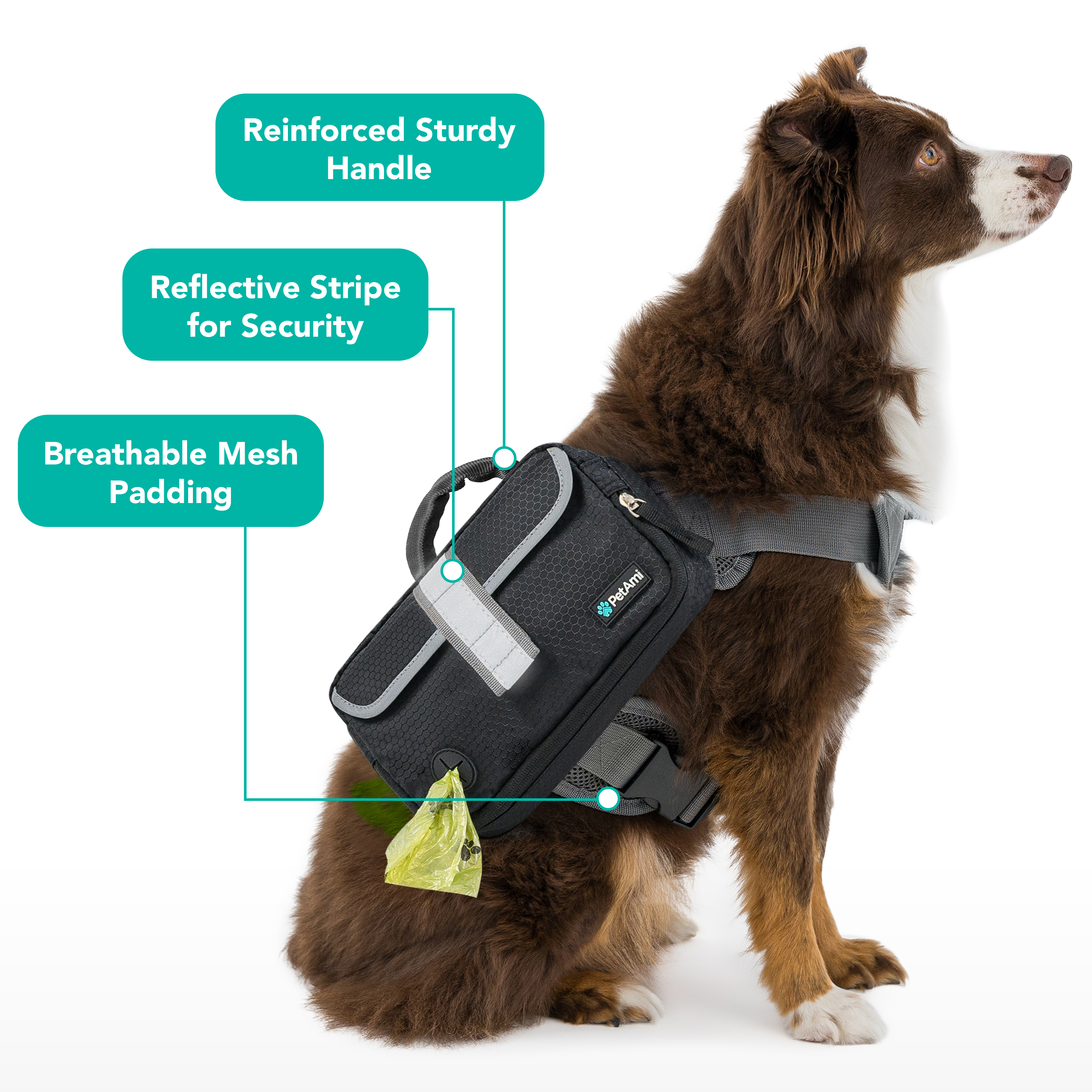 Dog Harness Backpack for Medium Large Dogs Hiking Pet Backpack Saddle Bag Pack