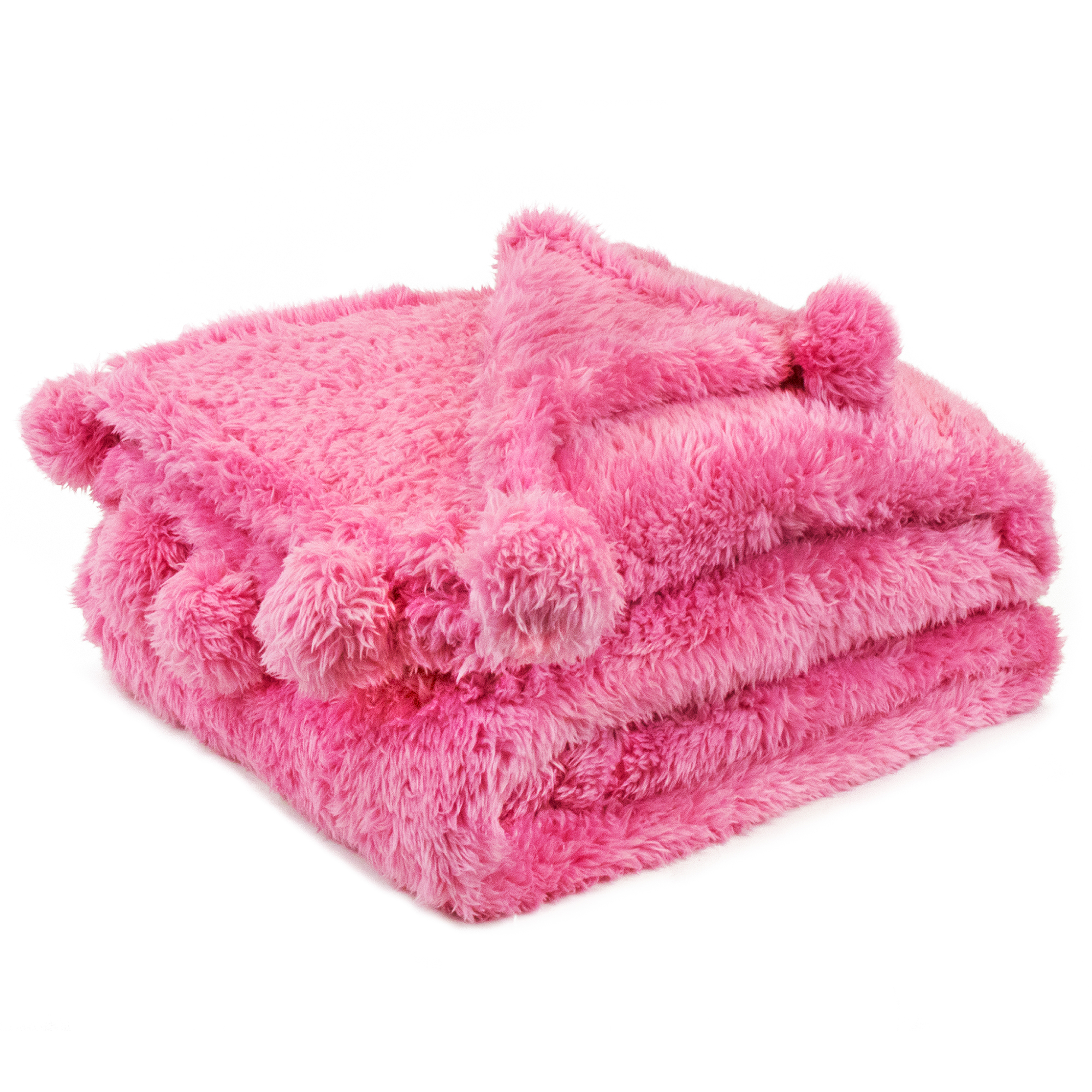 Soft Fuzzy Cozy Pom Pom Throw Blanket with Fluffy Sherpa Fleece for Sofa Couch - Picture 41 of 100