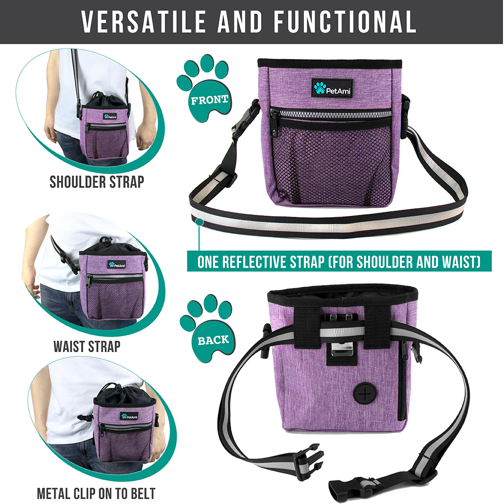 Pet Treat Pouch Training Dog Snack Feed Food Puppy Bait Obedience Waist Belt Bag - Picture 75 of 92
