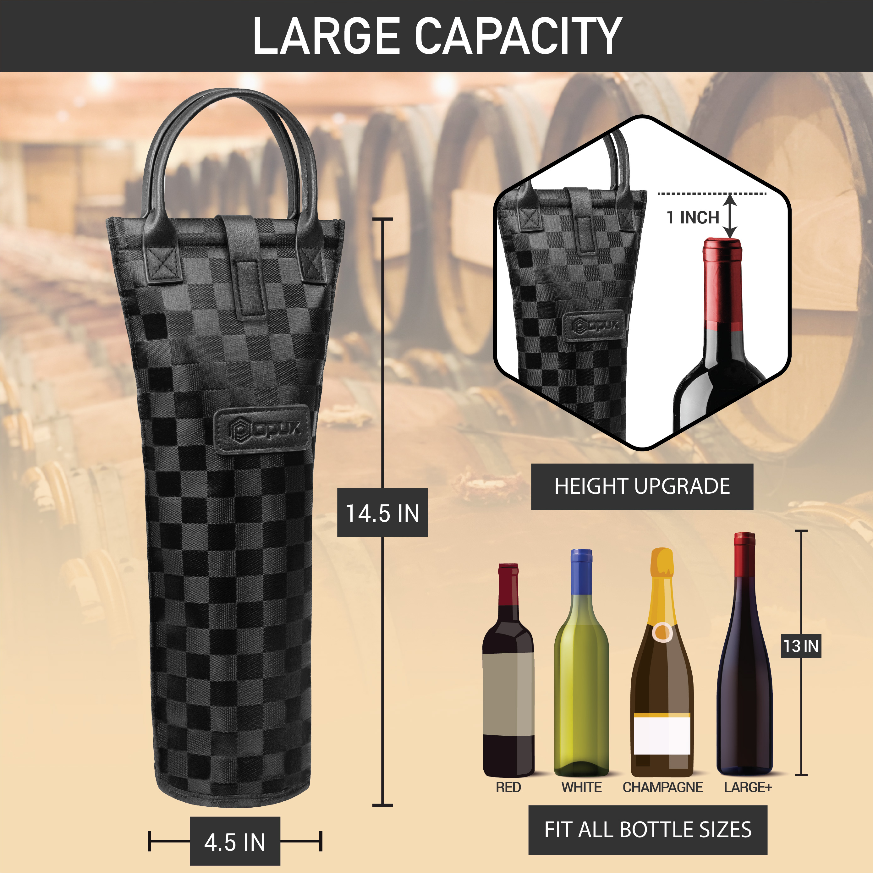 Wine Carrier Bag Insulated Single Bottle Cooler Protection Carrying Tote Travel