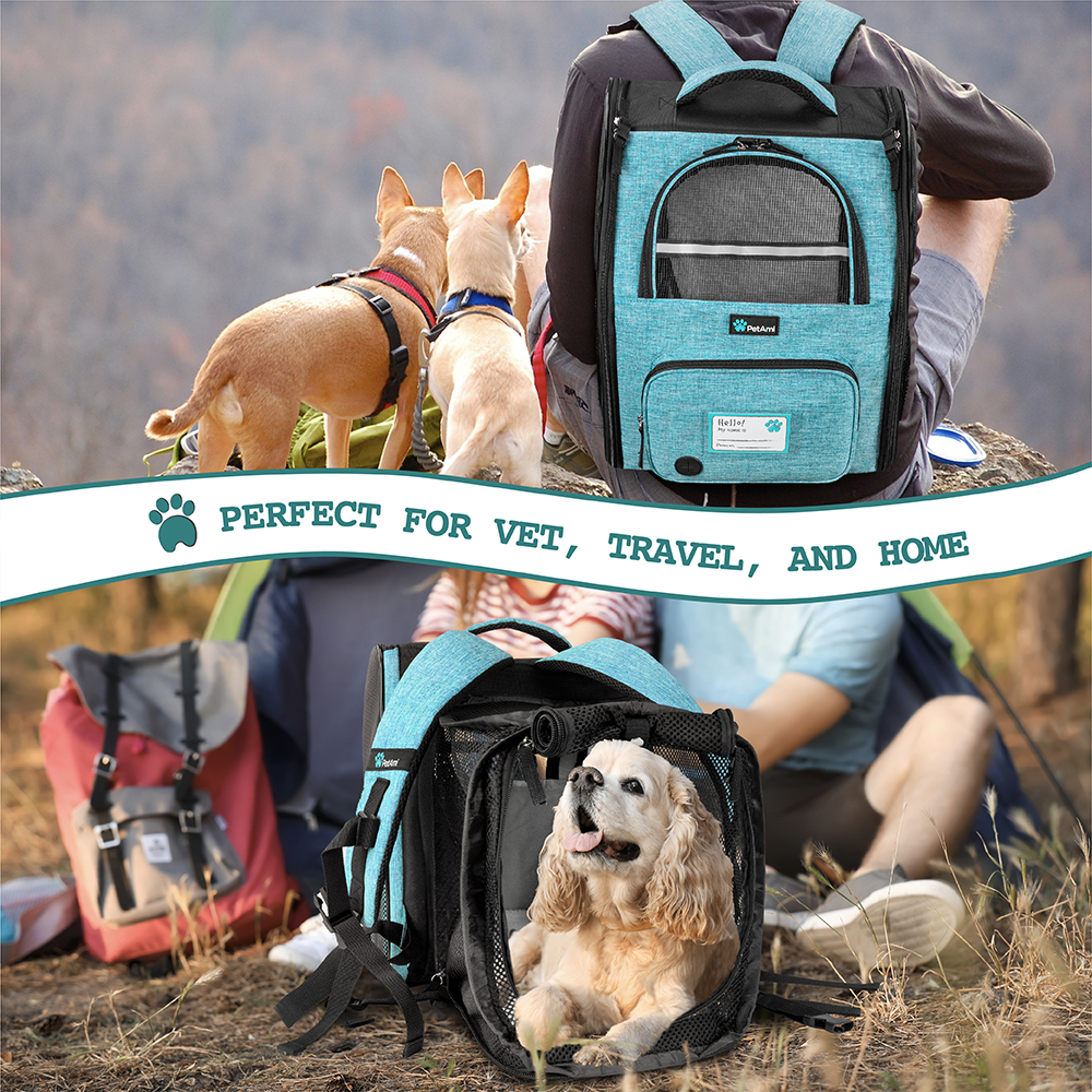 Haustierrucksack erweiterbar Katzentragerucksack Hunderucksack Träger für kleine Hunde - Bild 29 von 29