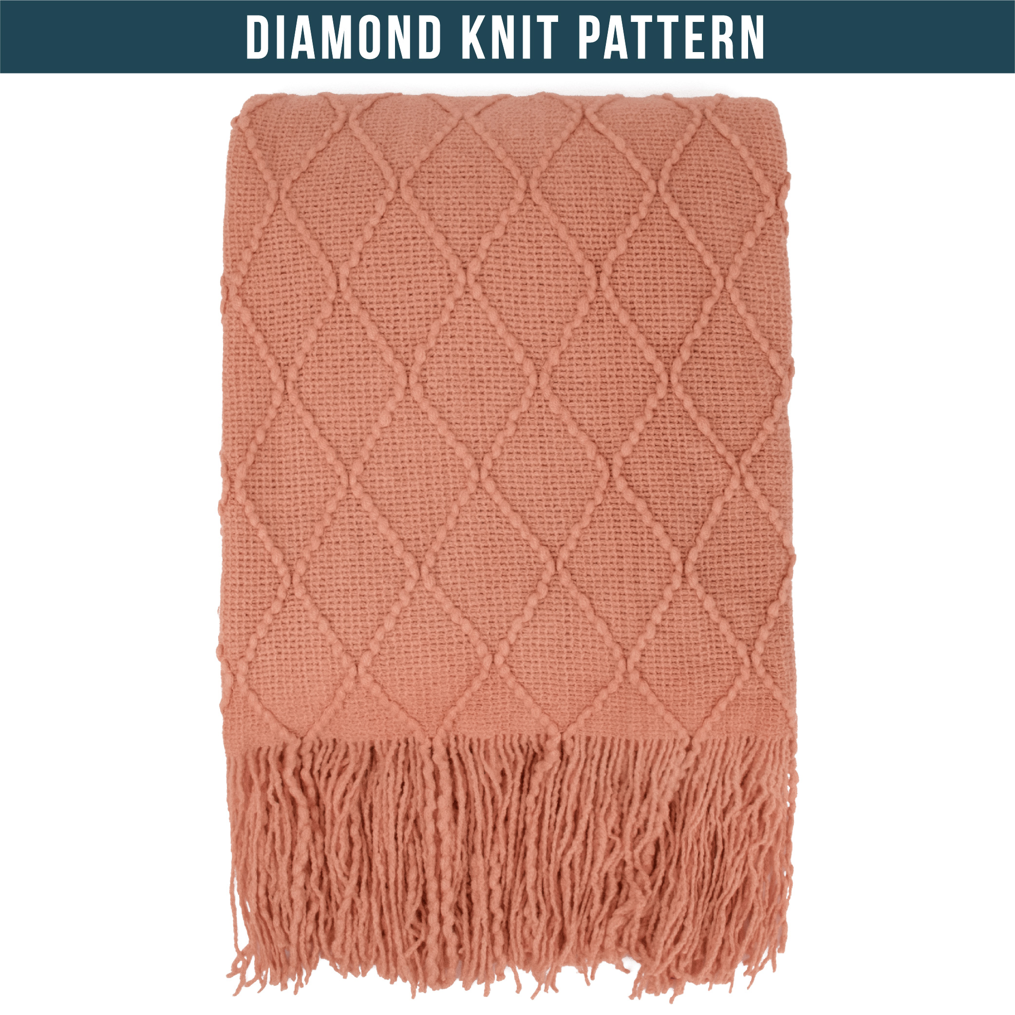 Decorative Fringe Throw Blanket for Couch Bed Sofa Soft Texture Knitted Blanket - Picture 31 of 64