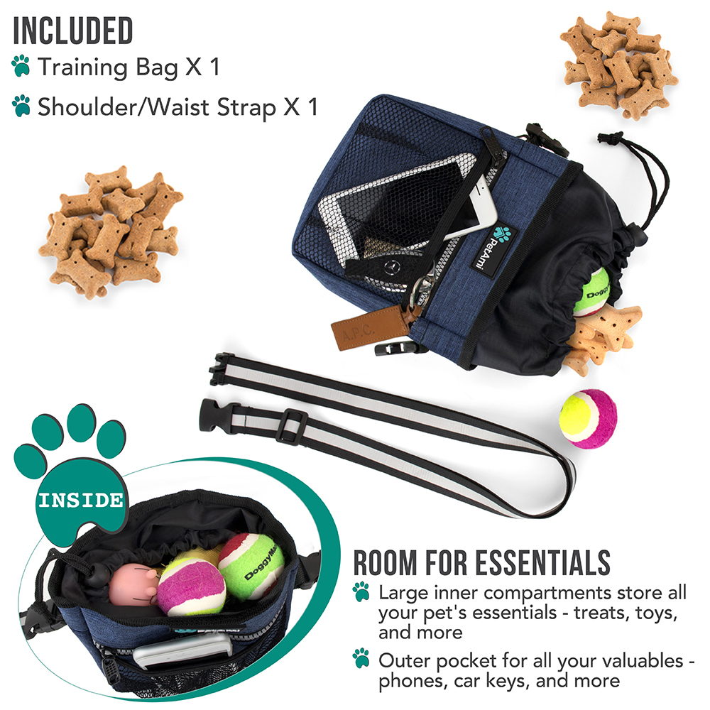 Pet Treat Pouch Training Dog Snack Feed Food Puppy Bait Obedience Waist Belt Bag - Picture 59 of 92