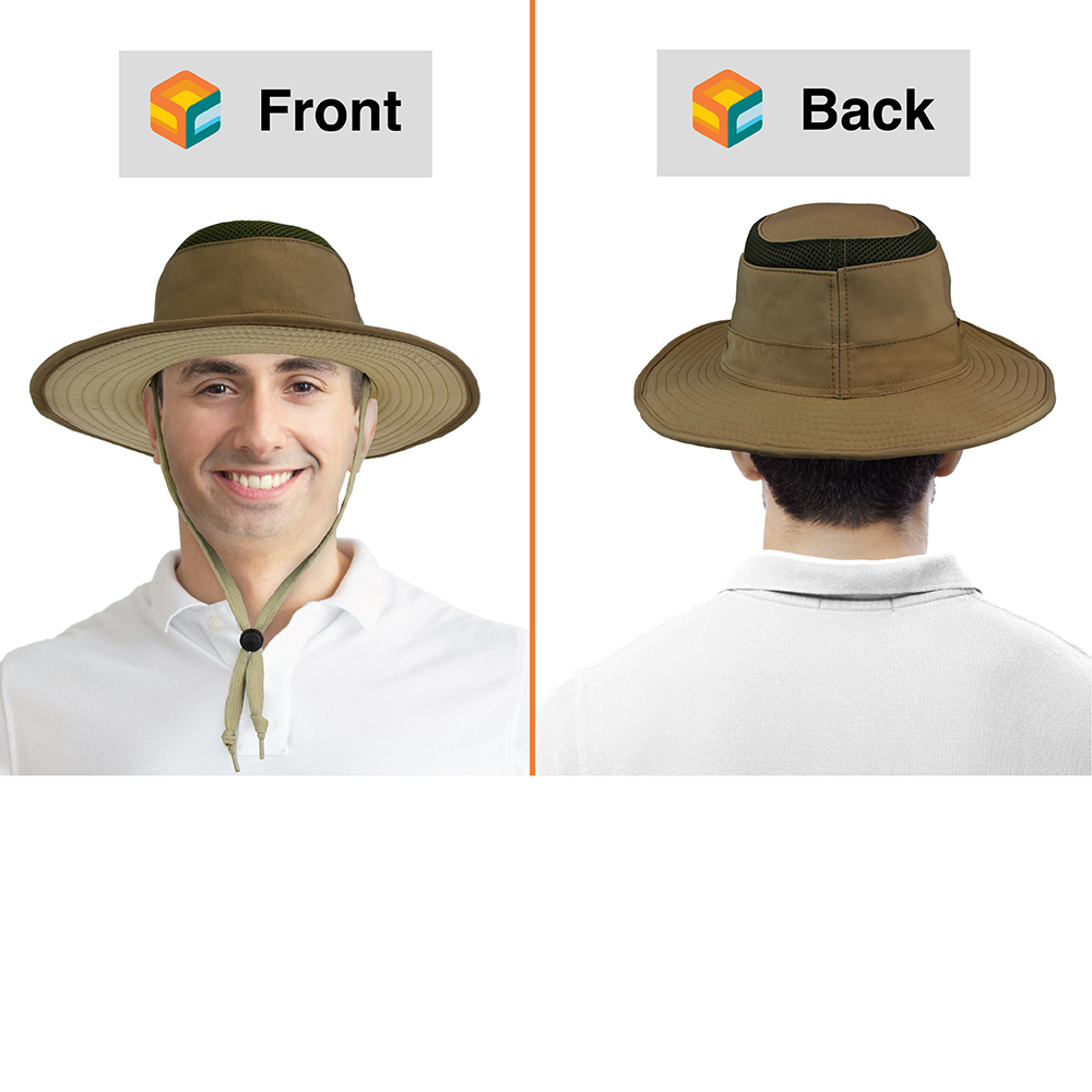 Men Wide Brim Sun Hat UV Protection Bucket Cap for Hiking Camping Fishing  Safari