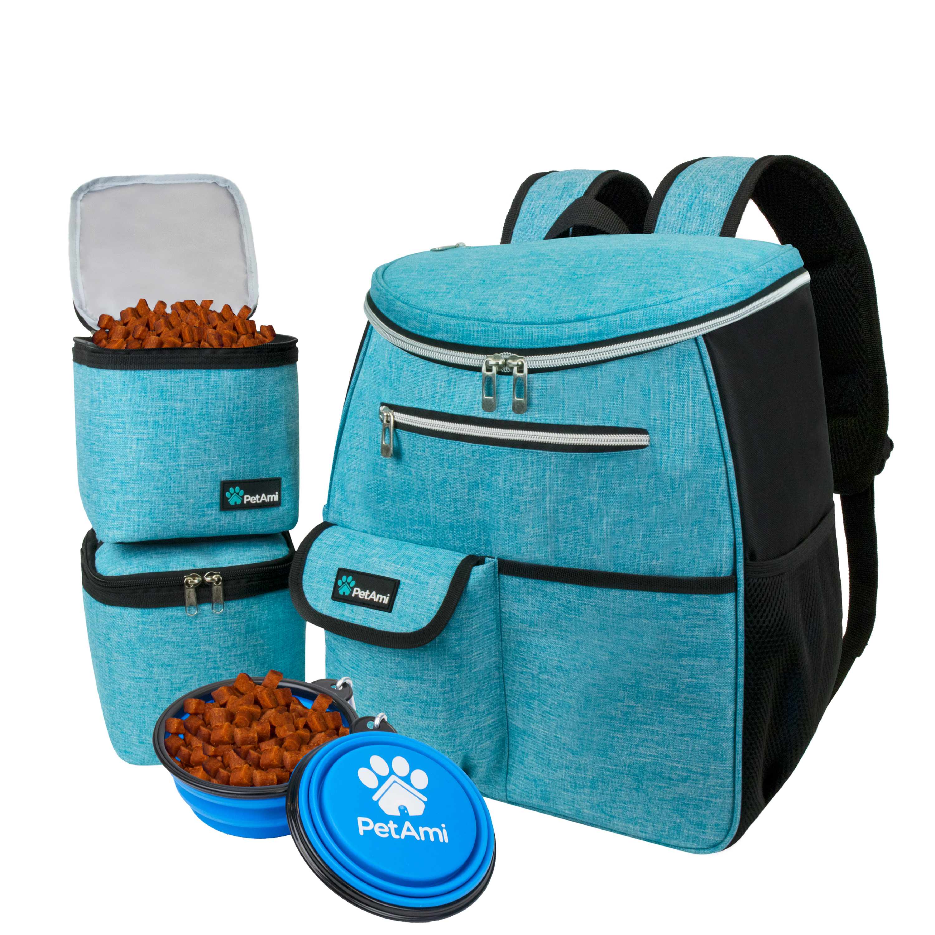 Pet Supply Container Travel Bag Set Weekend Tote Dog Food Carrier Bowl Organizer - Picture 35 of 45