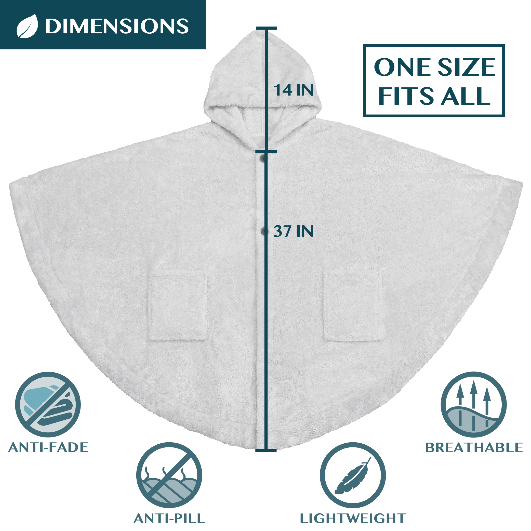 Poncho Manta con Capucha Usable Mantón Envoltura Capucha Bolsillos Suave Esponjoso Regalo - Imagen 50 de 81