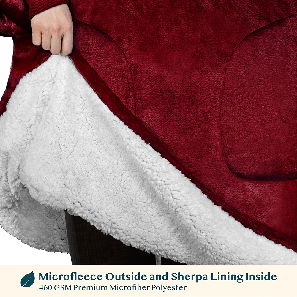 Manta Sudadera Sherpa Forro Felpa Suave Cómoda Vellón Gran Tamaño Sudadera con Capucha Bolsillo - Imagen 117 de 118