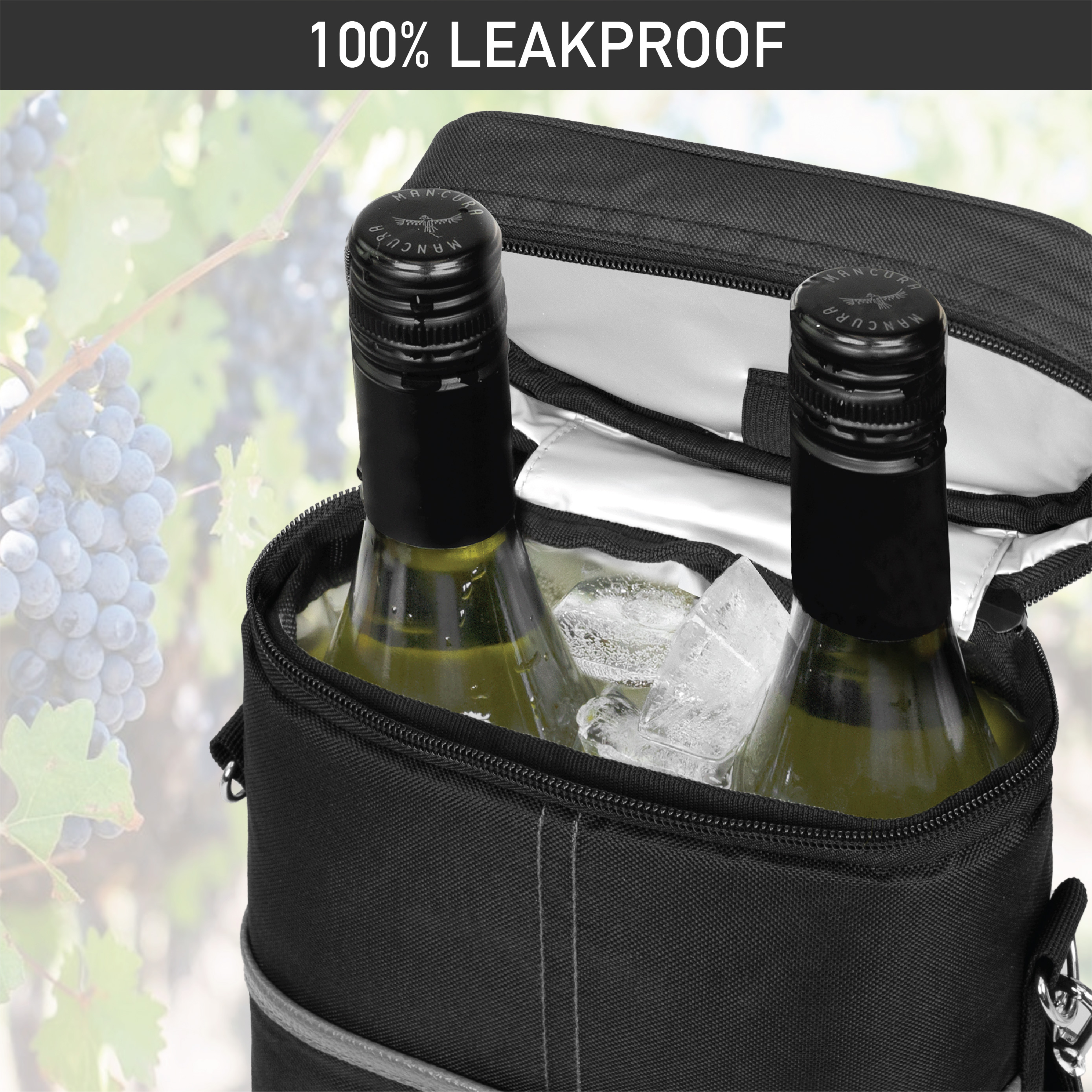 Insulated Wine Carrier Tote Bag Two 2 Bottle Padded Cooler Bag Travel Protection - Picture 39 of 85