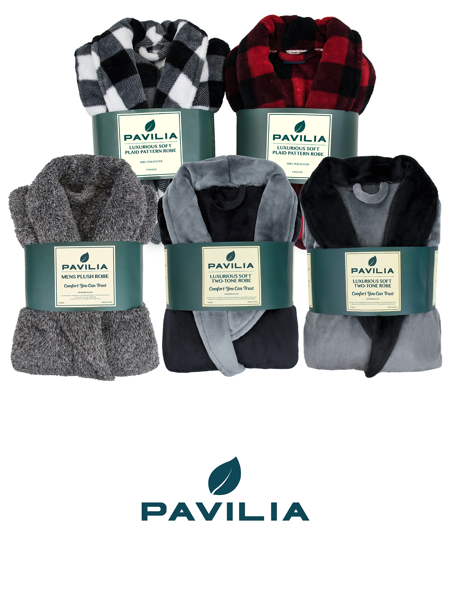 Pavilia Men's Soft Plush Bathrobe