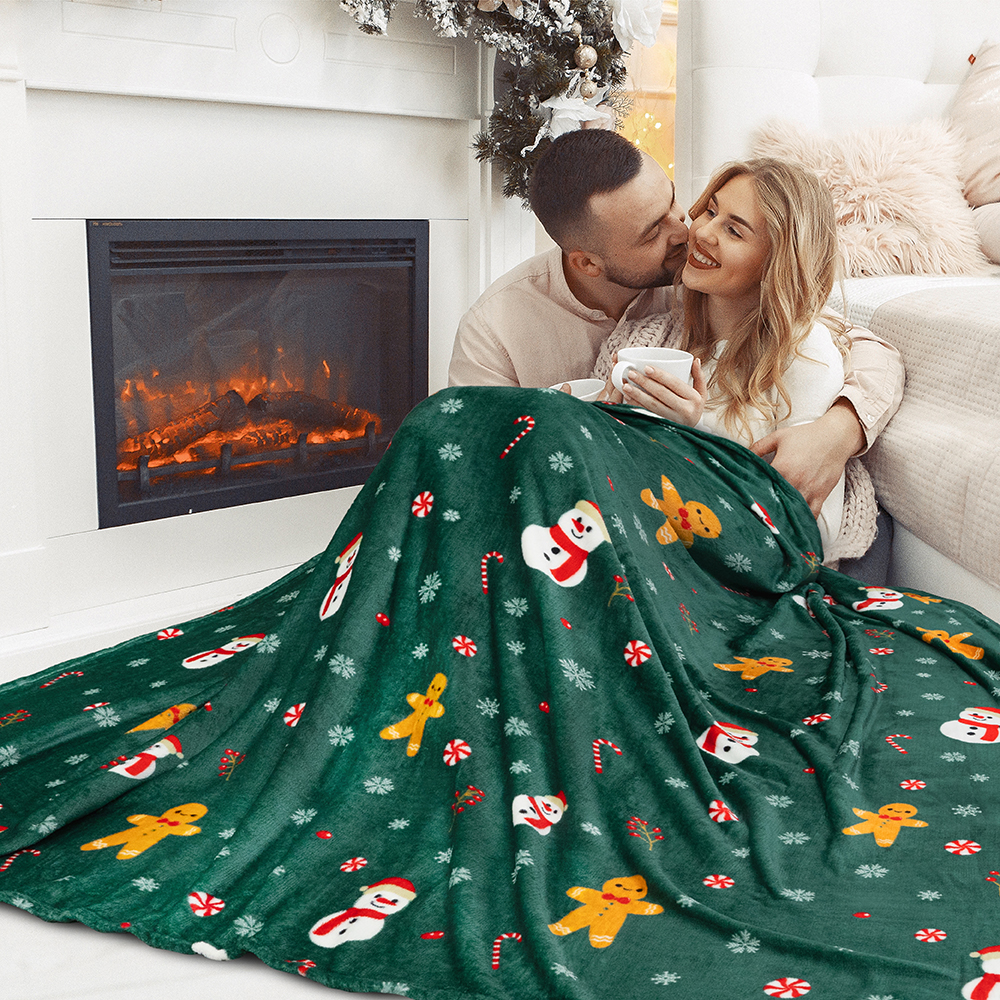 Merry Christmas Throw Blanket Holiday Pattern Decor Soft Fleece Sofa Couch Gift - Picture 25 of 110