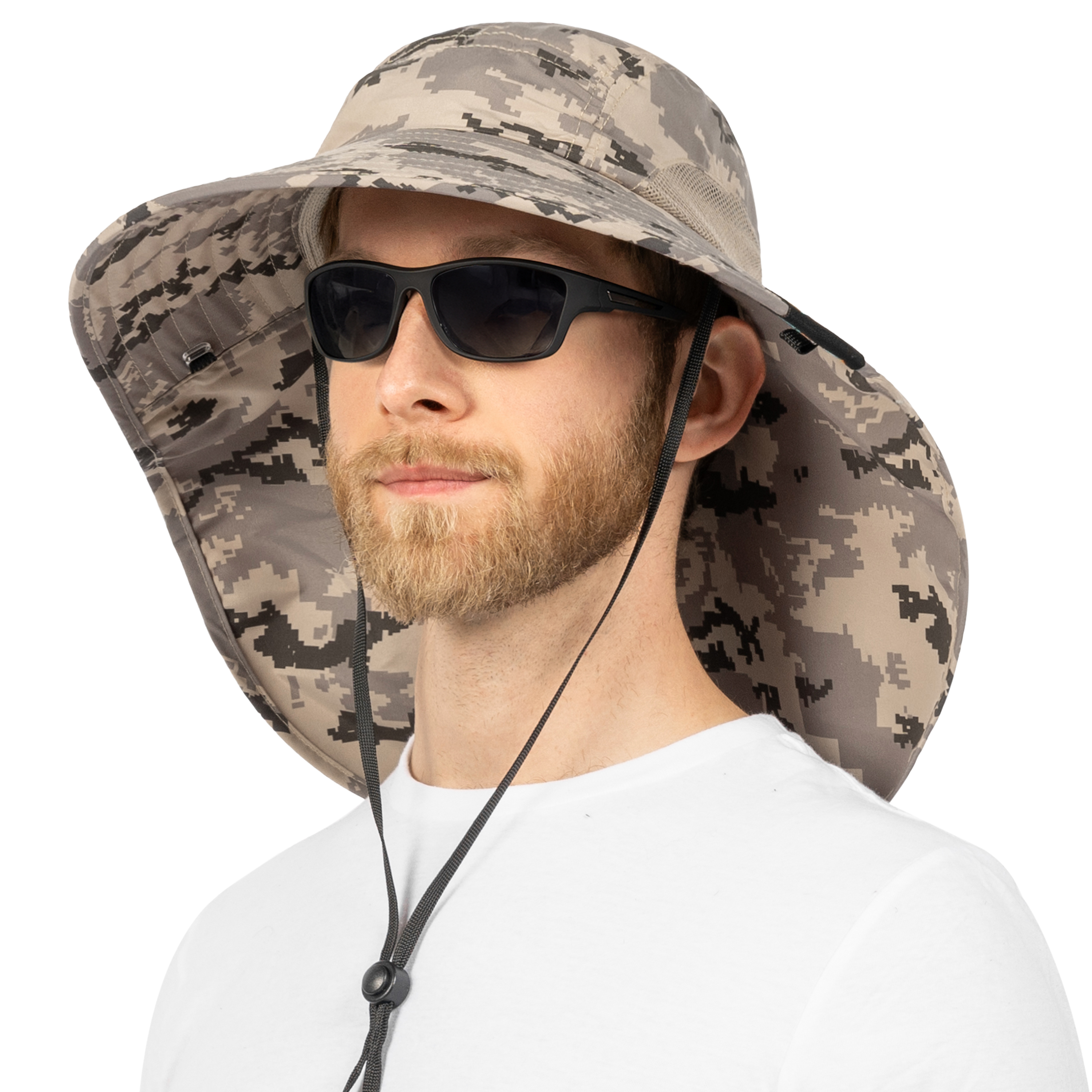 Sombrero para el Sol con Solapa para el Cuello Ala Ancha Sombrero para Senderismo 50+UPF Hombres Mujeres Pesca Safari FPS - Imagen 44 de 128