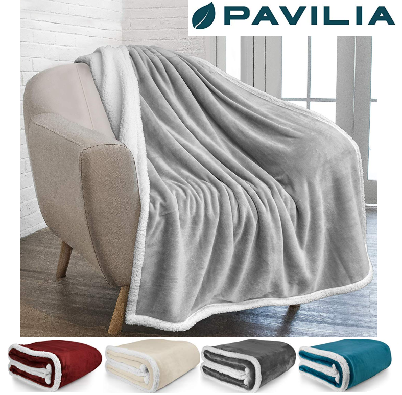 Reversible Faux Fur Blanket Soft Flannel Fleece Warm Plush Bed Couch Sofa Throw 