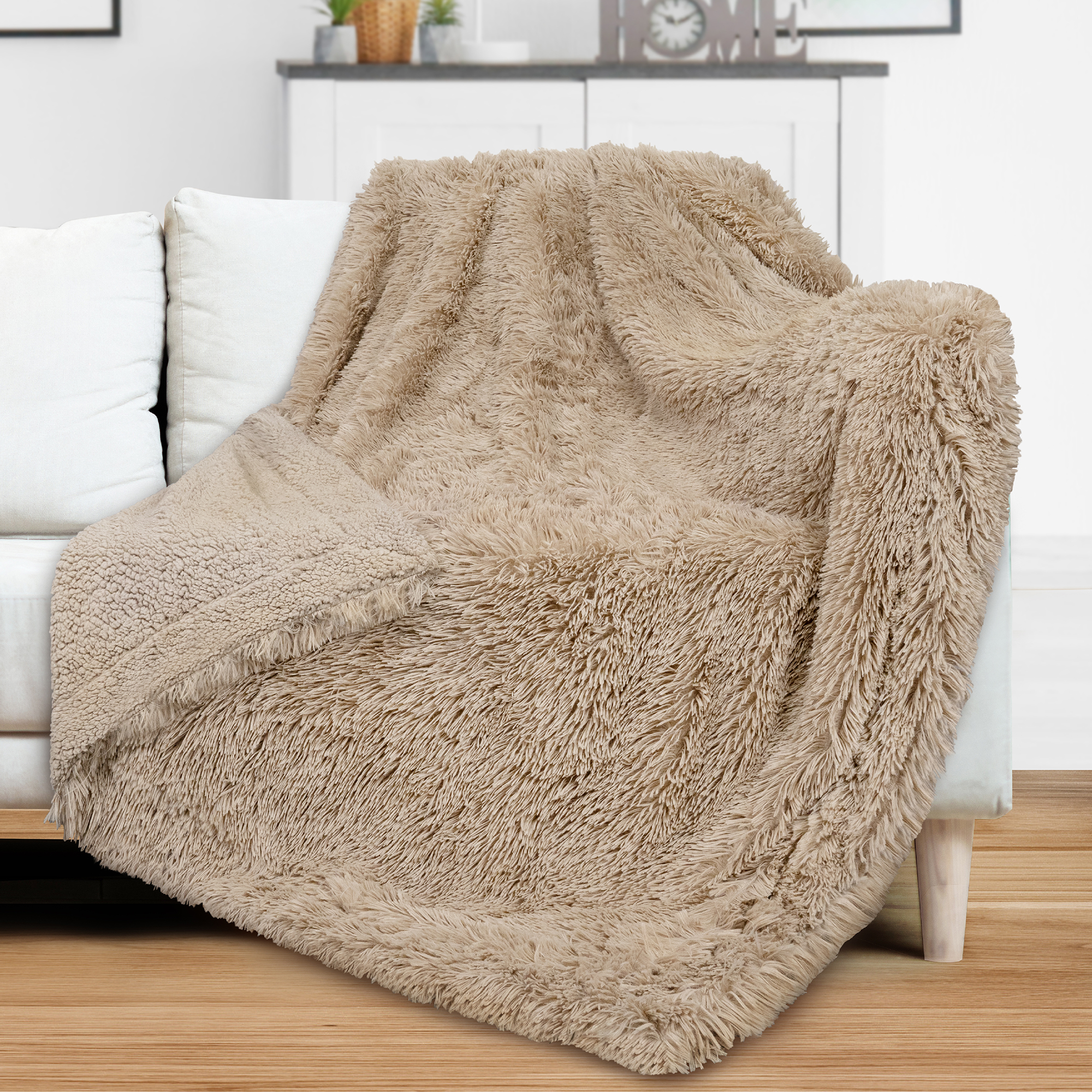 Luxurious Faux Fur Blanket Soft Warm Fluffy Sherpa Sofa Throw Shaggy Soft Plush - Picture 27 of 100