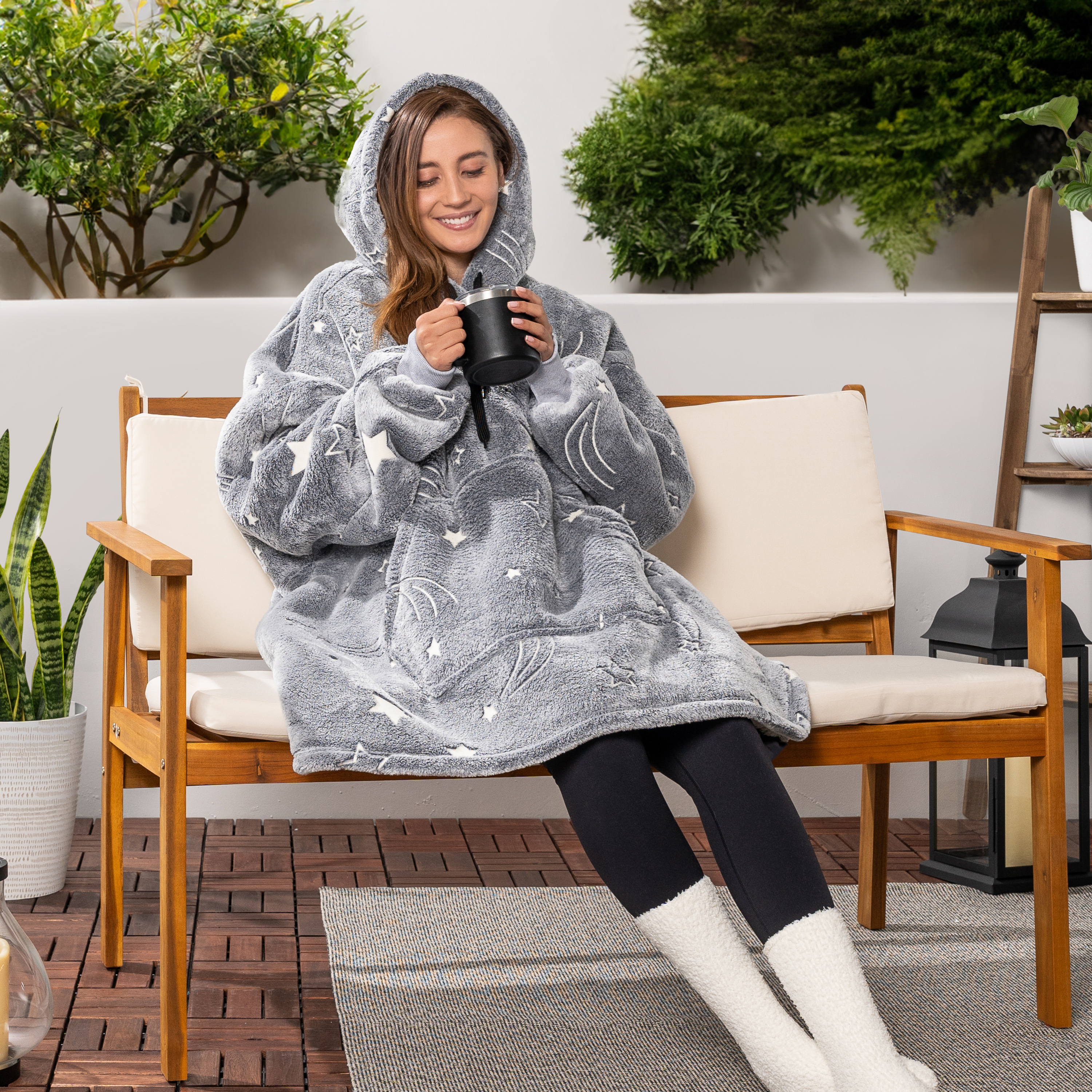 Blanket Sweatshirt Sherpa Plush Soft Comfy Fleece Oversized Hoodie Pocket Gift - Picture 40 of 117