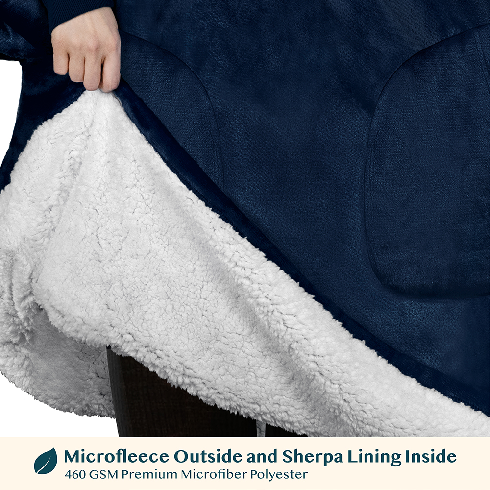 Manta Sudadera Sherpa Forro Felpa Suave Cómoda Vellón Gran Tamaño Sudadera con Capucha Bolsillo - Imagen 63 de 118