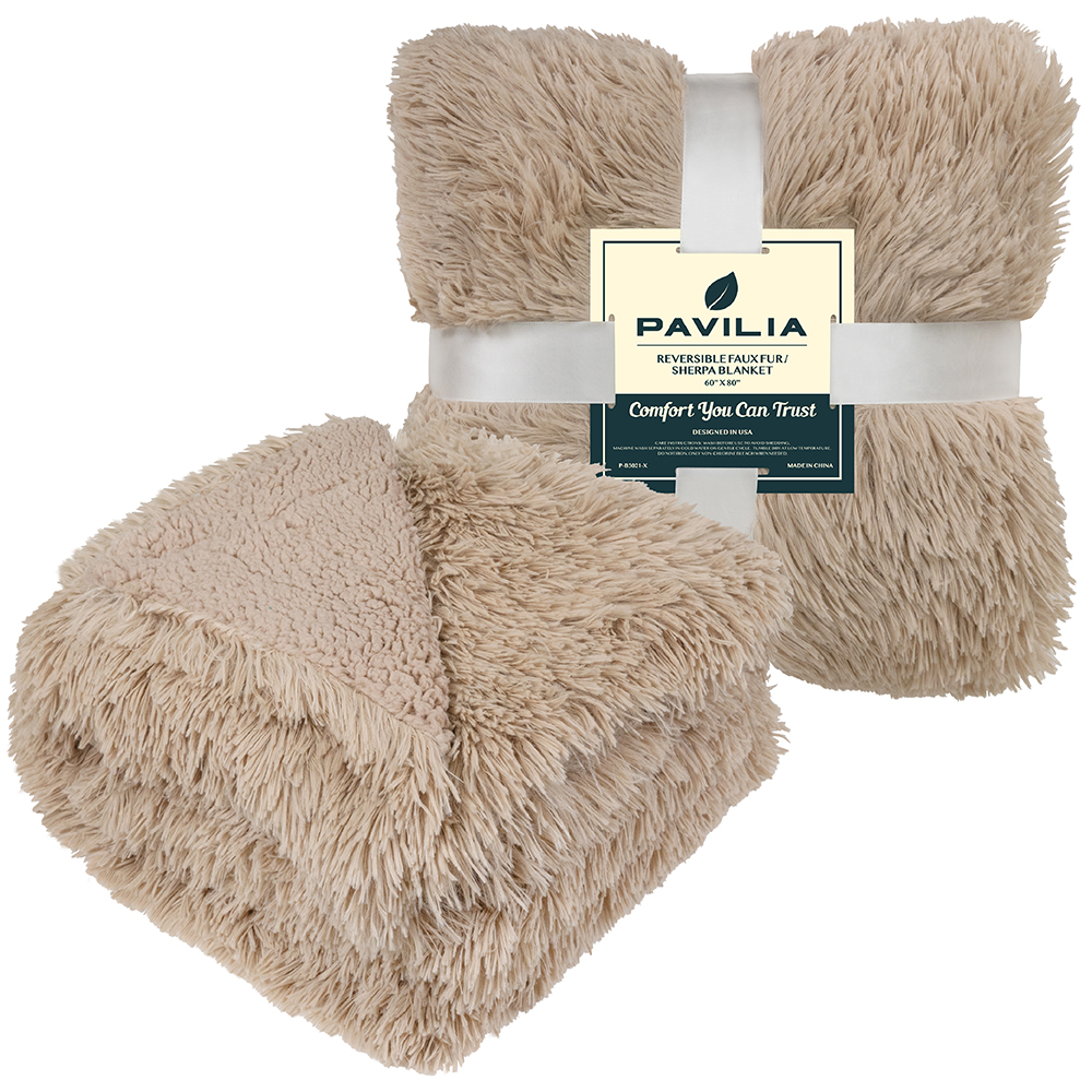 Luxurious Faux Fur Blanket Soft Warm Fluffy Sherpa Sofa Throw Shaggy Soft Plush - Picture 35 of 100
