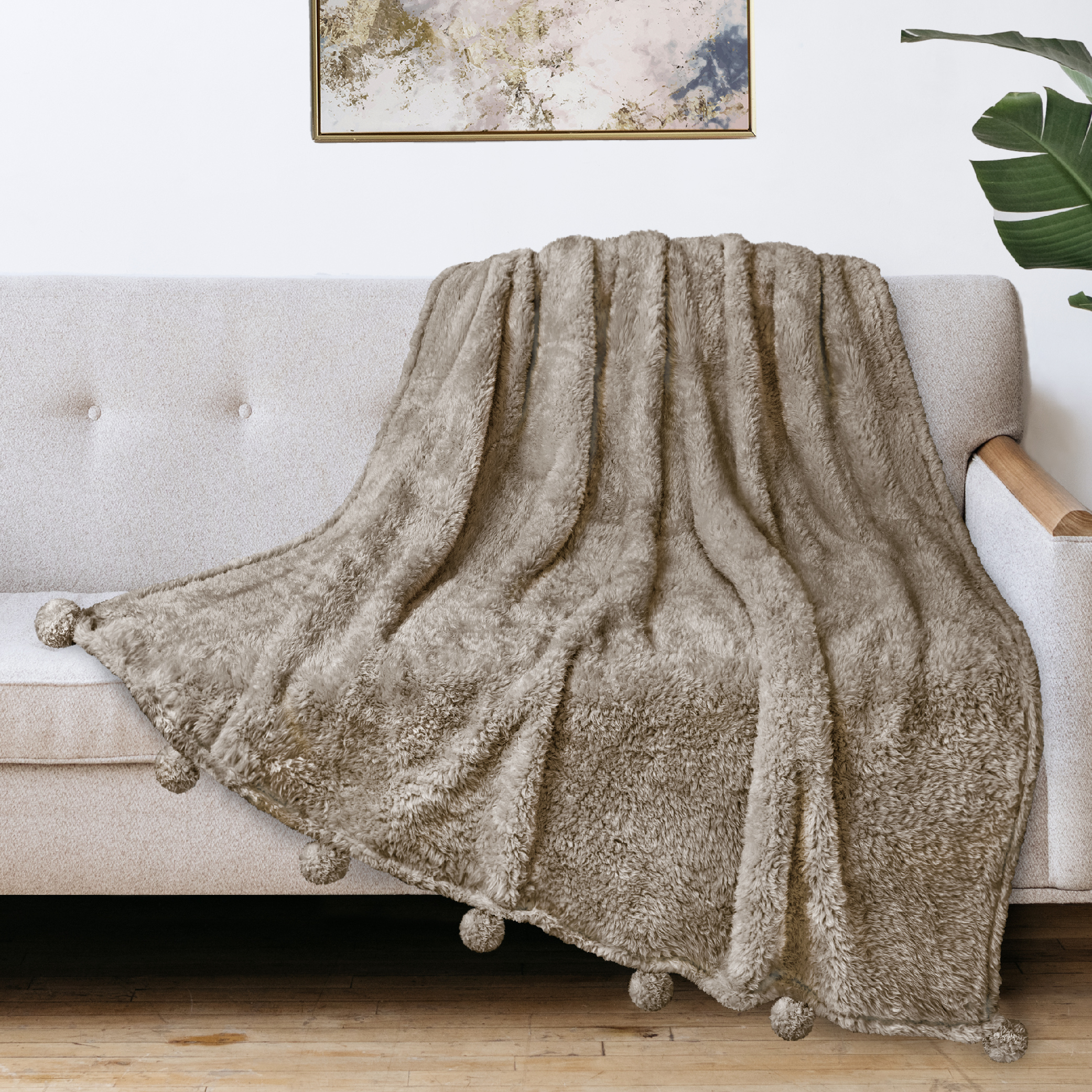 Fluffy Throw Blanket Pom Pom Tassel Soft Blanket Sofa Couch Bed Warm Cute Fuzzy - Picture 51 of 68