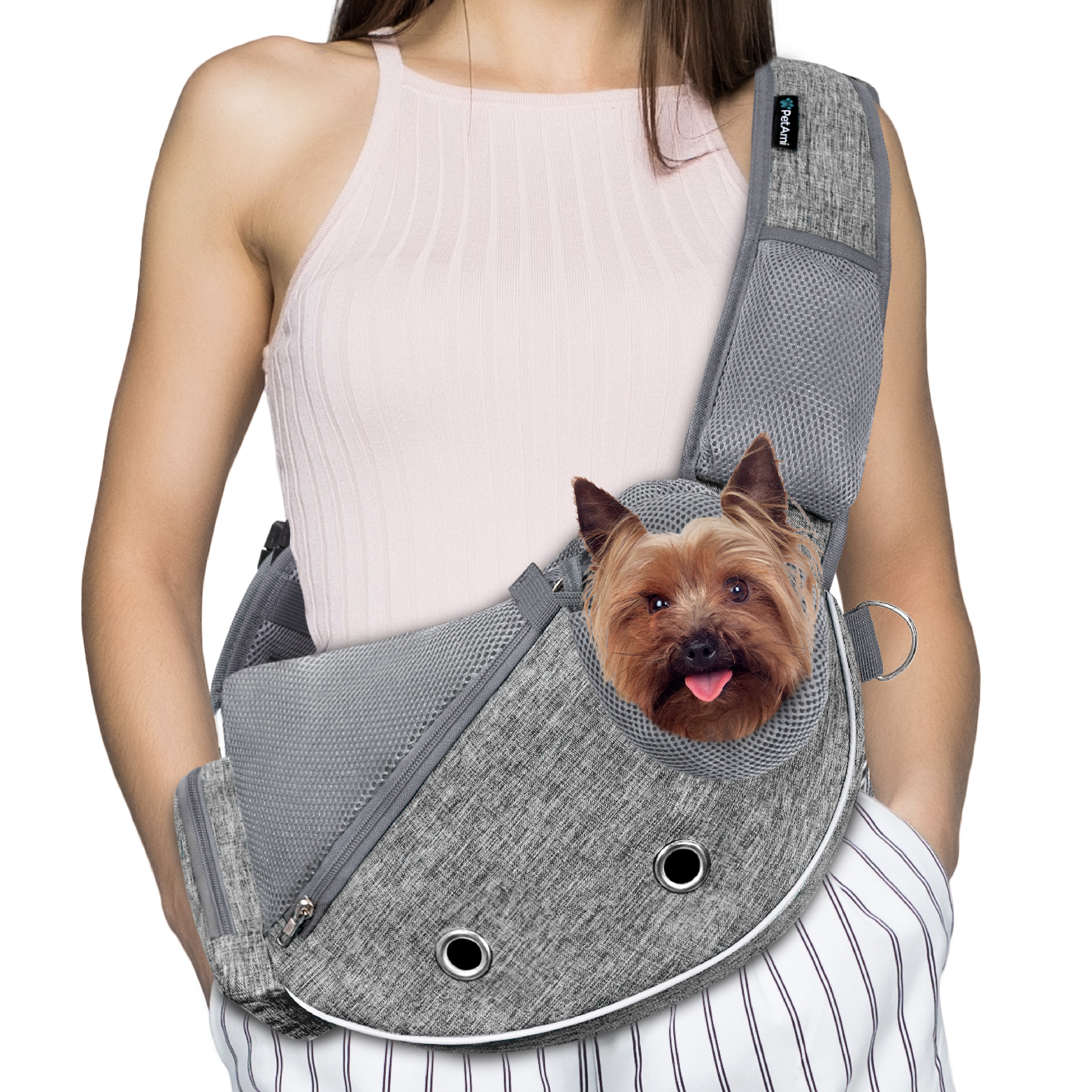 Pet Dog Sling Carrier Bag Mesh Puppy Carry Pack Shoulder Backpack Travel Tote M - Picture 9 of 35