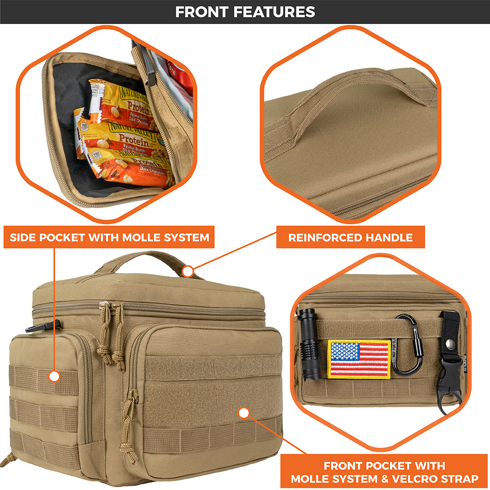 Tactical Lunch Bag Insulated Box Holder Men Military Lunch Cooler Shoulder Strap