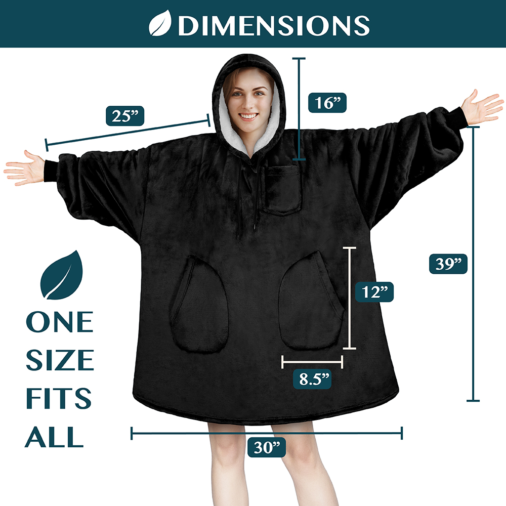Manta Sudadera Sherpa Forro Felpa Suave Cómoda Vellón Gran Tamaño Sudadera con Capucha Bolsillo - Imagen 8 de 118