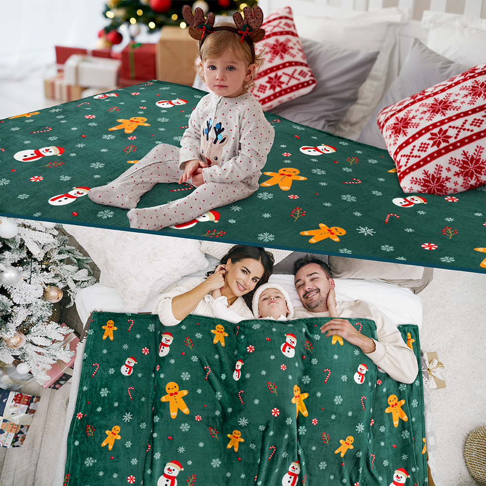 Merry Christmas Throw Blanket Holiday Pattern Decor Soft Fleece Sofa Couch Gift - Picture 26 of 110