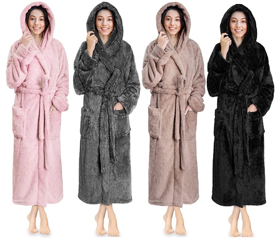 Richie House Robe Womens Long Belted Bathrobe Plush Fleece Bath Sleepw –  Richie House USA