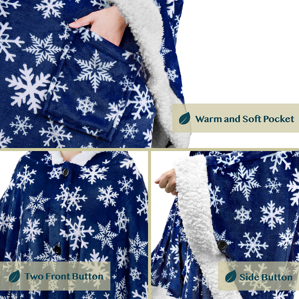 Manta portátil con capucha Angel Wrap para mujer acogedora poncho envolvente capucha tiro para adulto - Imagen 159 de 184