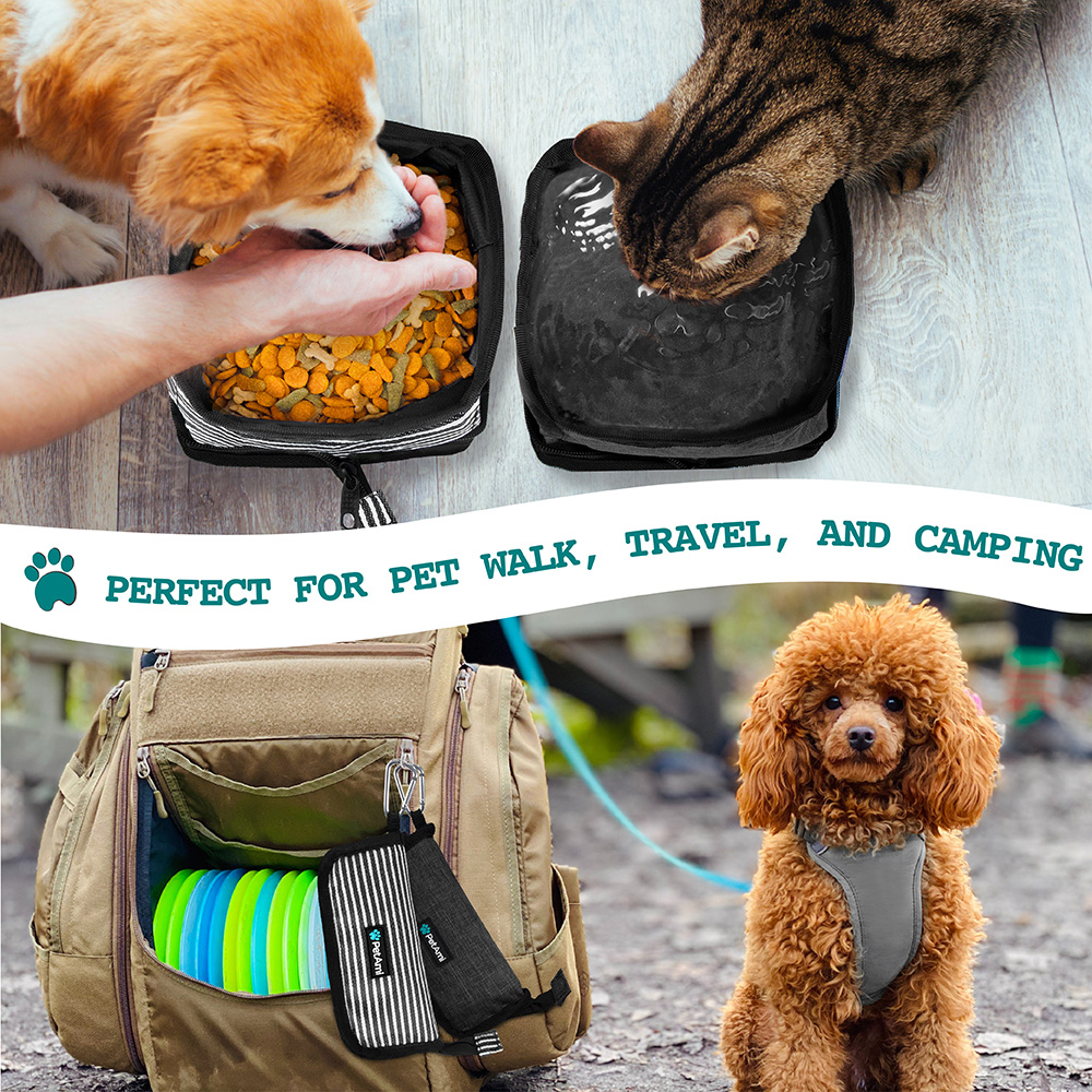 Travel Dog Bowl Collapsible Foldable Expand Water Dish for Pet Cat Food Hiking - Picture 40 of 41