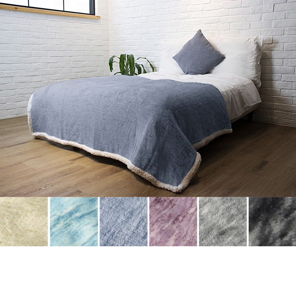 Sherpa Flannel Fleece Reversible Blanket Plush Soft Throw for Bed Couch Sofa - Picture 40 of 59