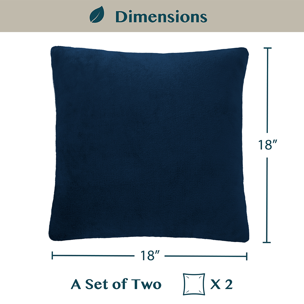 Throw Pillow Covers Set of 2 Sofa Decor Fleece Cushion Cases 2 Sizes ...