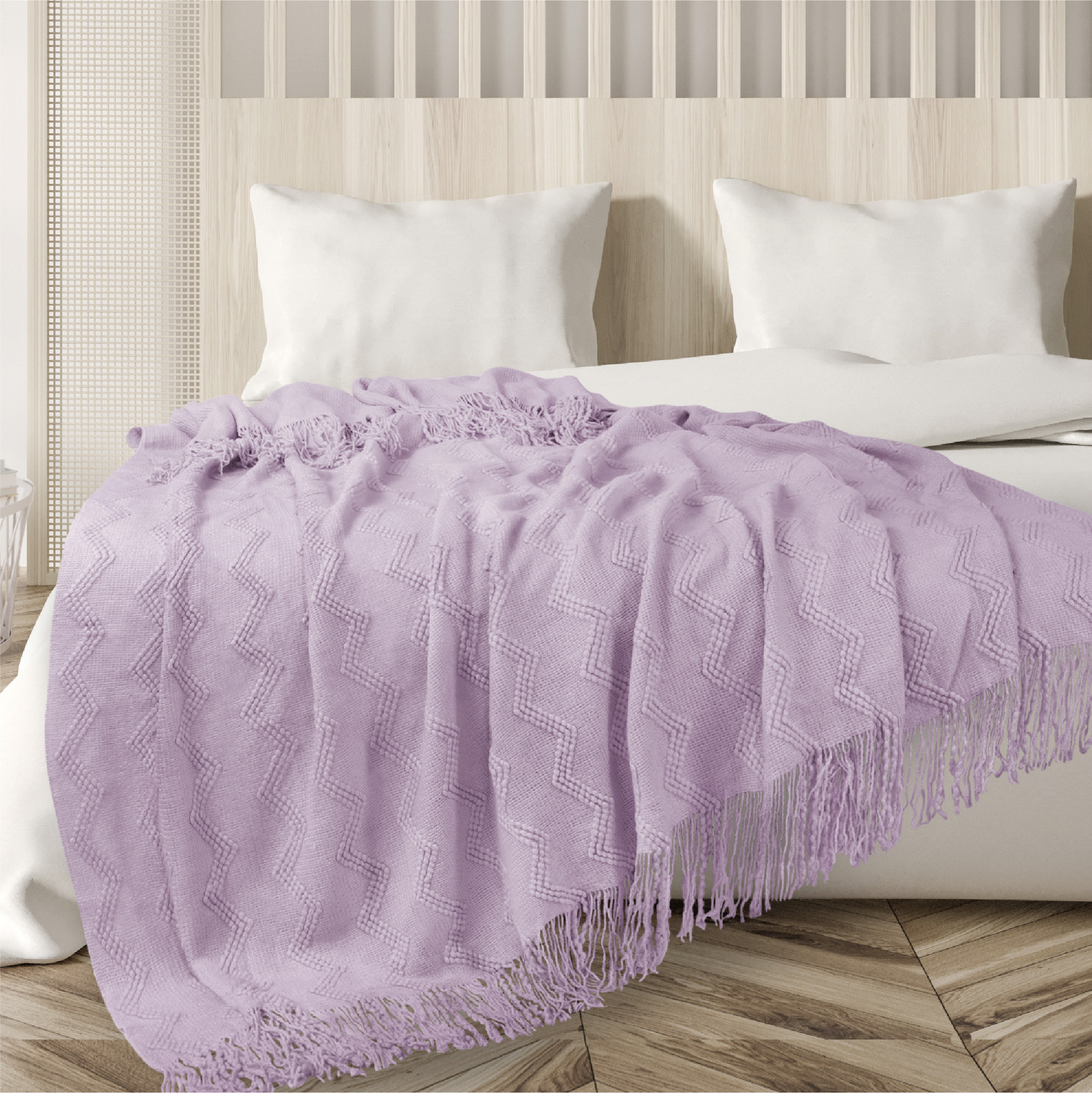 Textured Knitted Fringe Throw Blanket Decorative for Couch Sofa Bed Lightweight - Picture 77 of 142