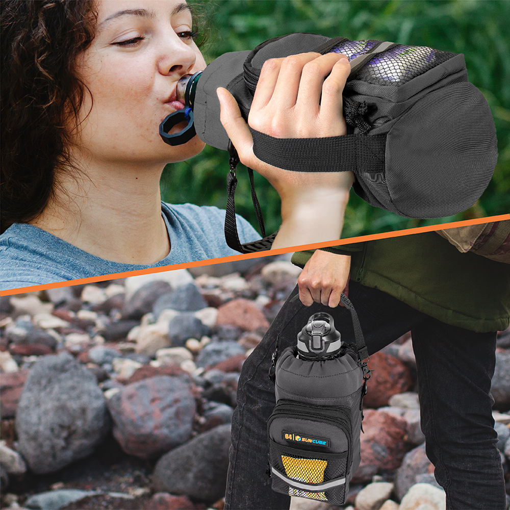 Outdoor Hiking Water Bottle Carrier Bag Camping Insulated Bottle Portable Travel