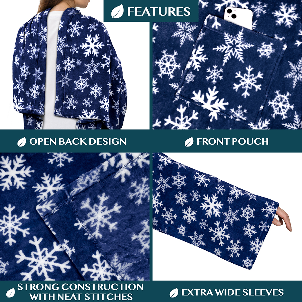 Manta portátil de Navidad con mangas de lana suave vestido acurrucado sofá sofá sofá sofá - Imagen 18 de 57