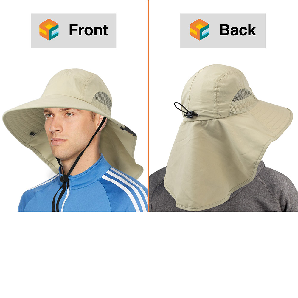hard hat sun brim with neck flap
