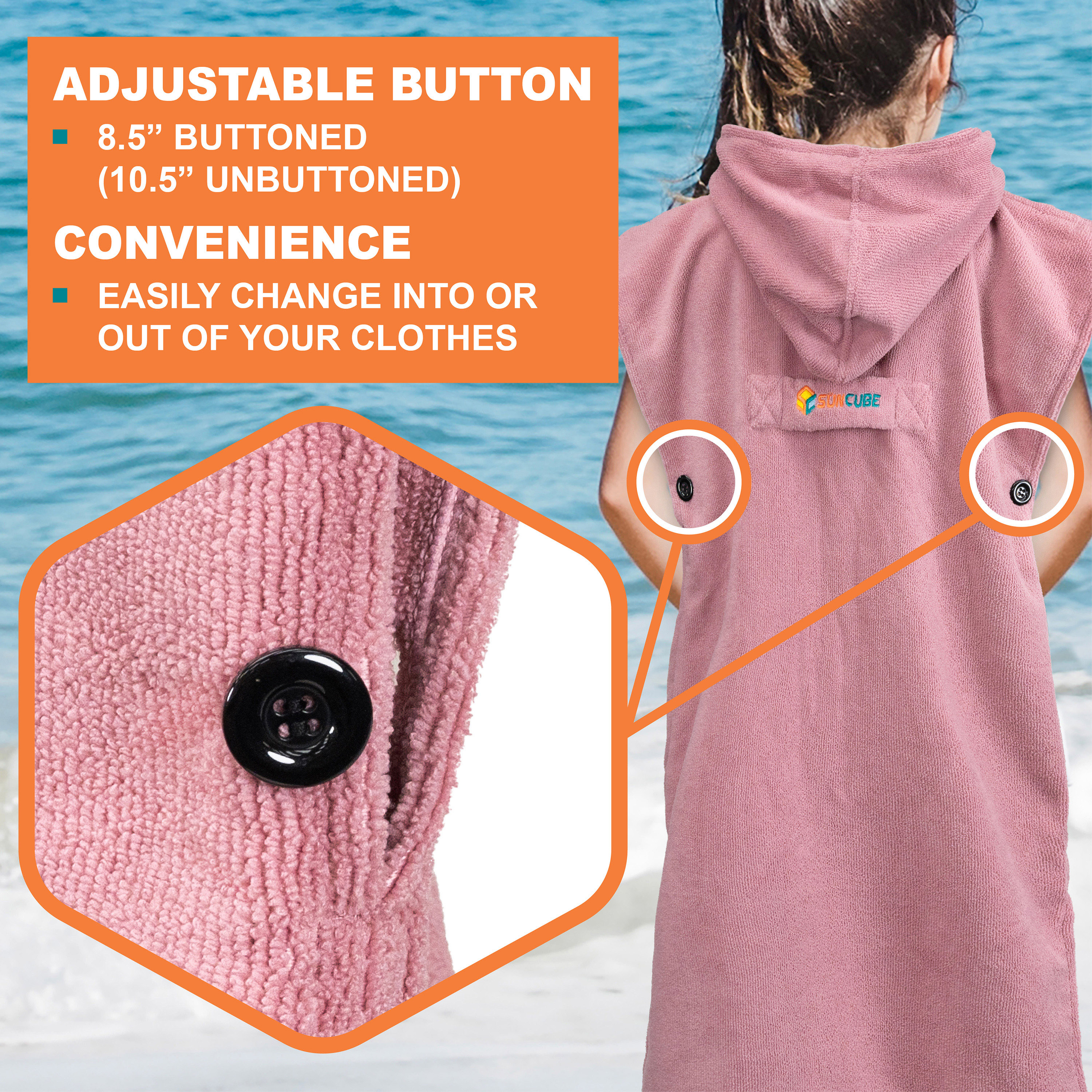 Kids Swim Poncho Hooded Towel Changing Robe for Swim Bath Towel 3-8 Boys Girls - Picture 54 of 71