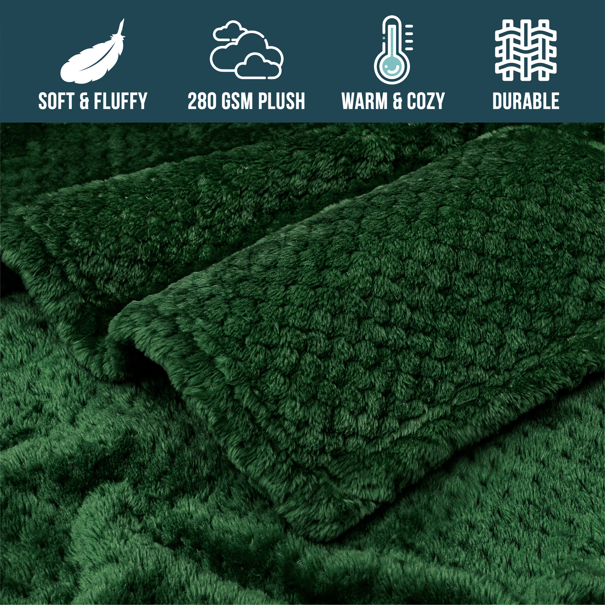 Throw Blanket for Sofa Couch Bed Lightweight Microfiber Polyester Waffle Pattern - Picture 33 of 190