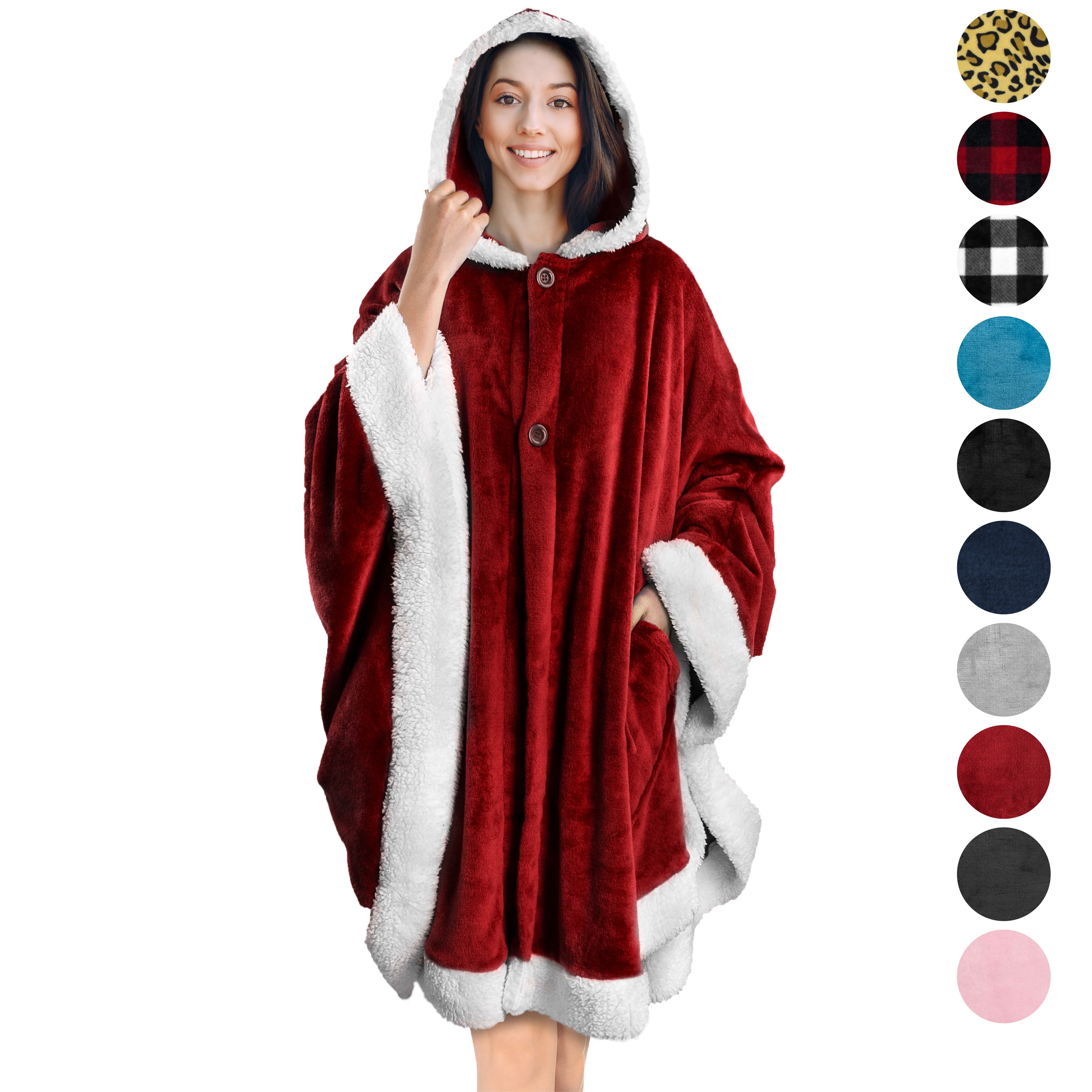 Manta portátil con capucha Angel Wrap para mujer acogedora poncho envolvente capucha tiro para adulto - Imagen 174 de 184