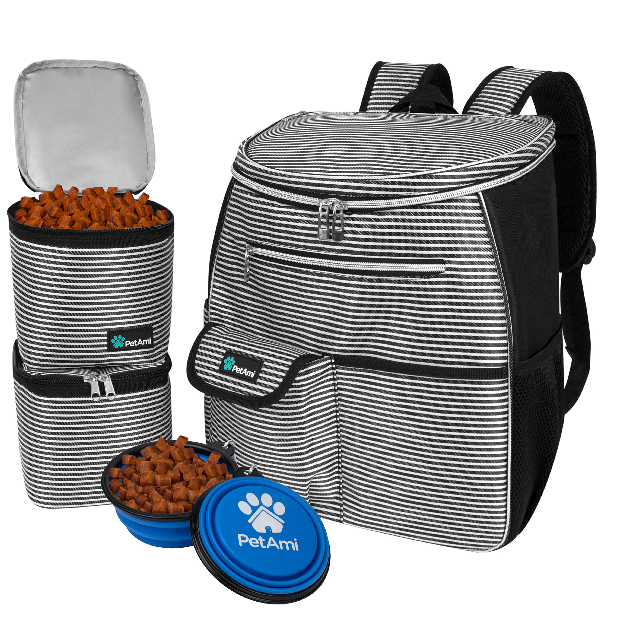 Pet Supply Container Travel Bag Set Weekend Tote Dog Food Carrier Bowl Organizer - Picture 40 of 45