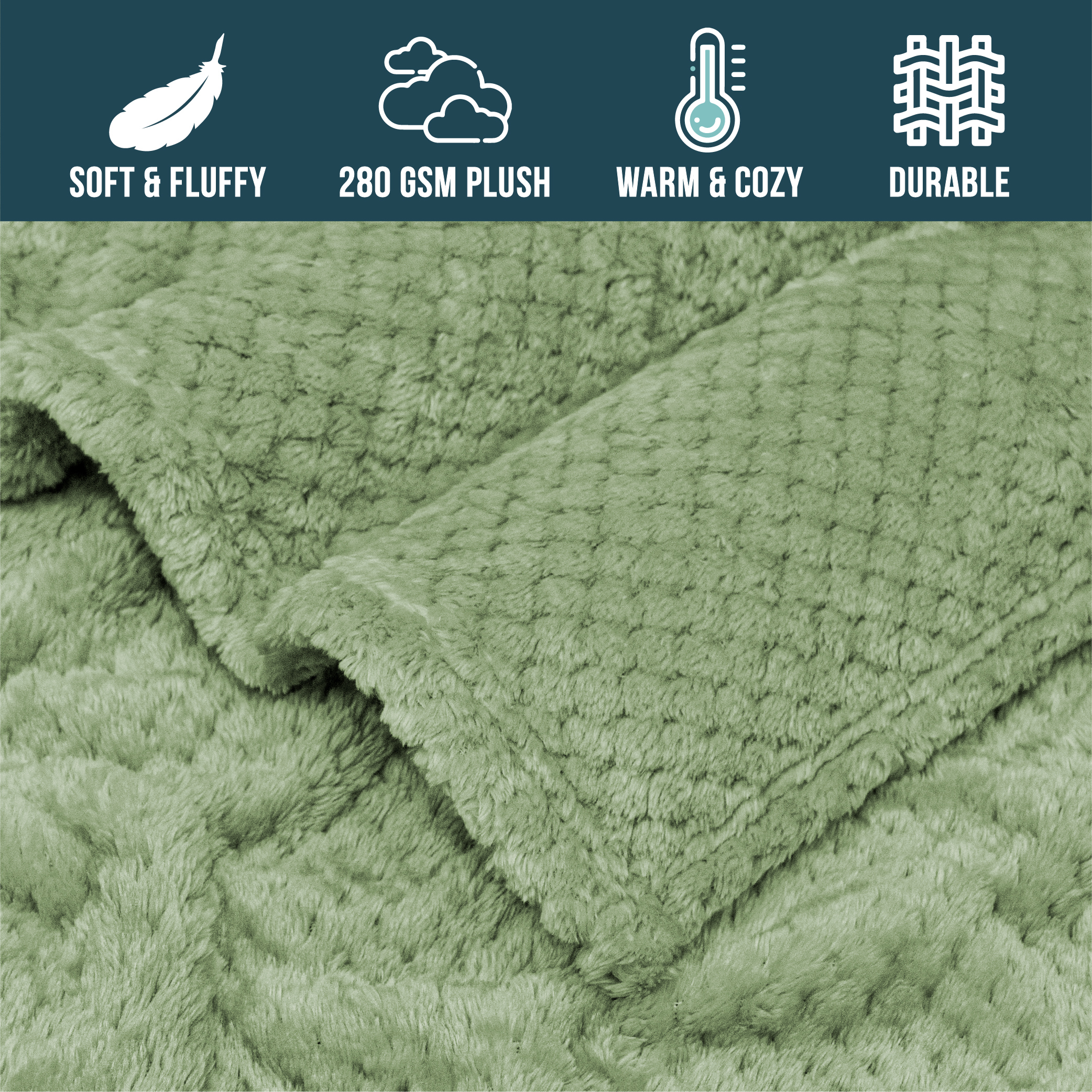 Throw Blanket for Sofa Couch Bed Lightweight Microfiber Polyester Waffle Pattern - Picture 148 of 190