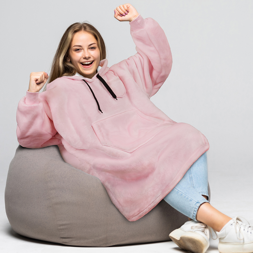 Blanket Sweatshirt Sherpa Lining Comfy Fleece Oversized Hoodie for Kids Teens JR - Picture 42 of 71