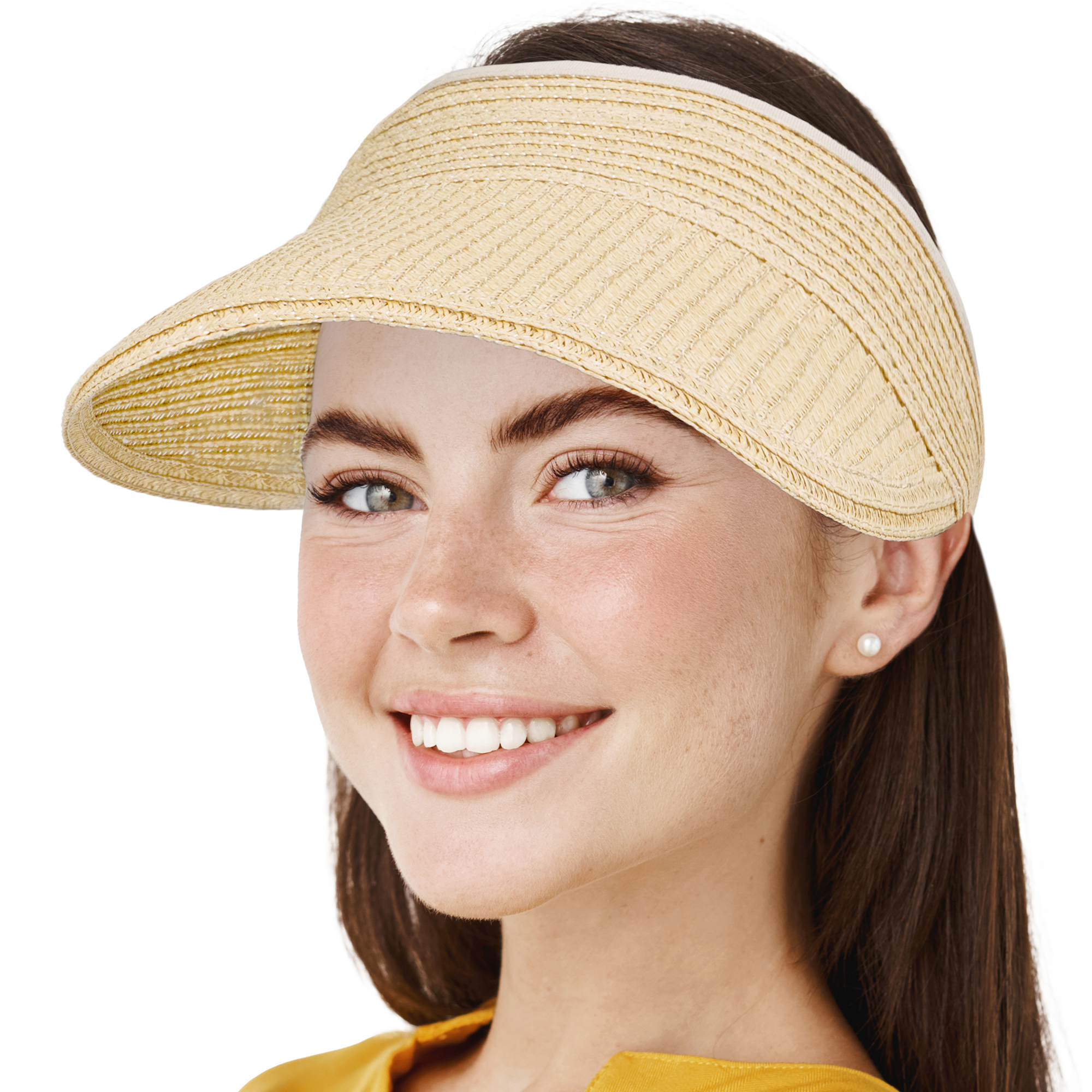 Womens Visor Hat Sun Beach Foldable Roll Up Wide Brim Summer Cap outdoor Travels 