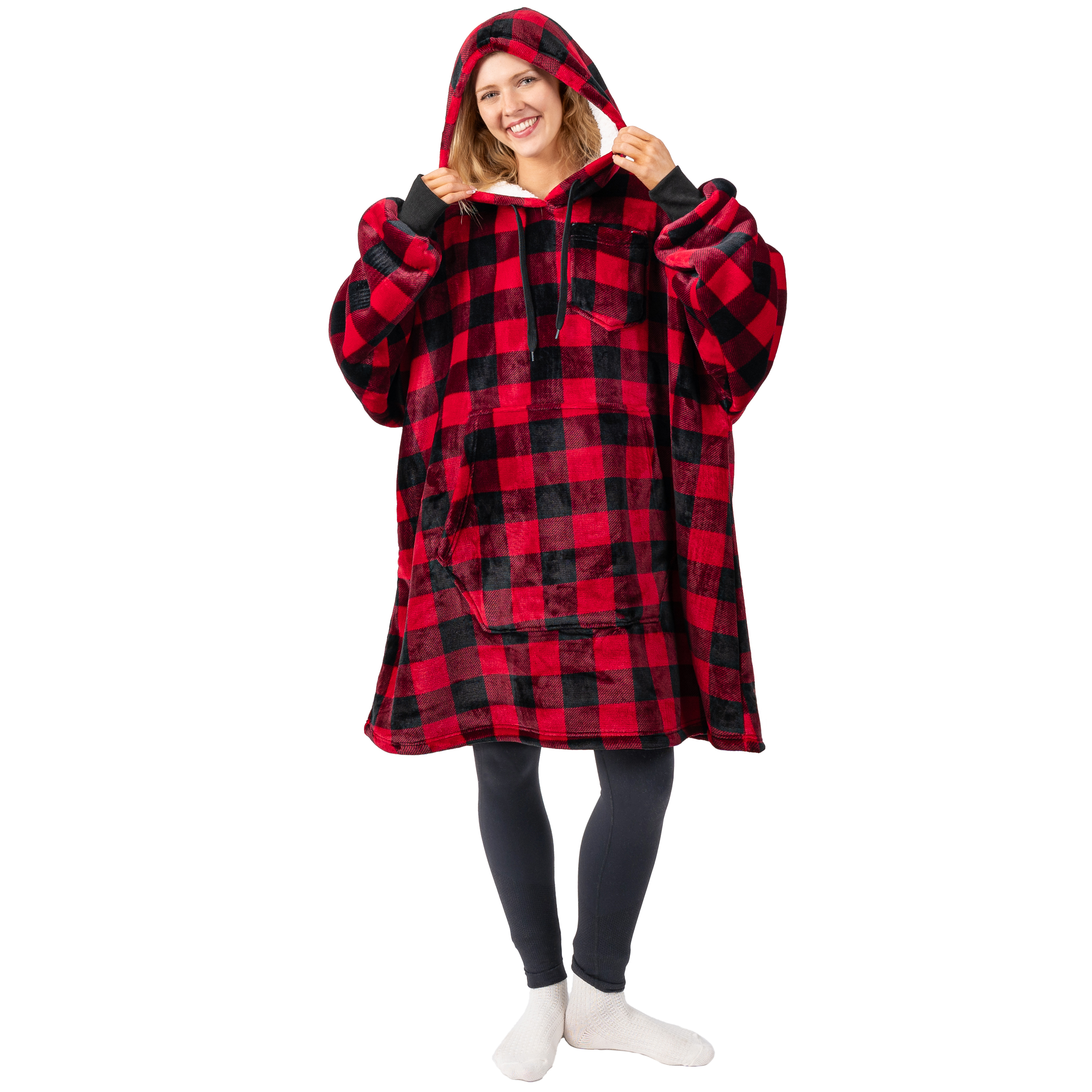 Blanket Sweatshirt Sherpa Plush Soft Comfy Fleece Oversized Hoodie Pocket Gift - Picture 20 of 117