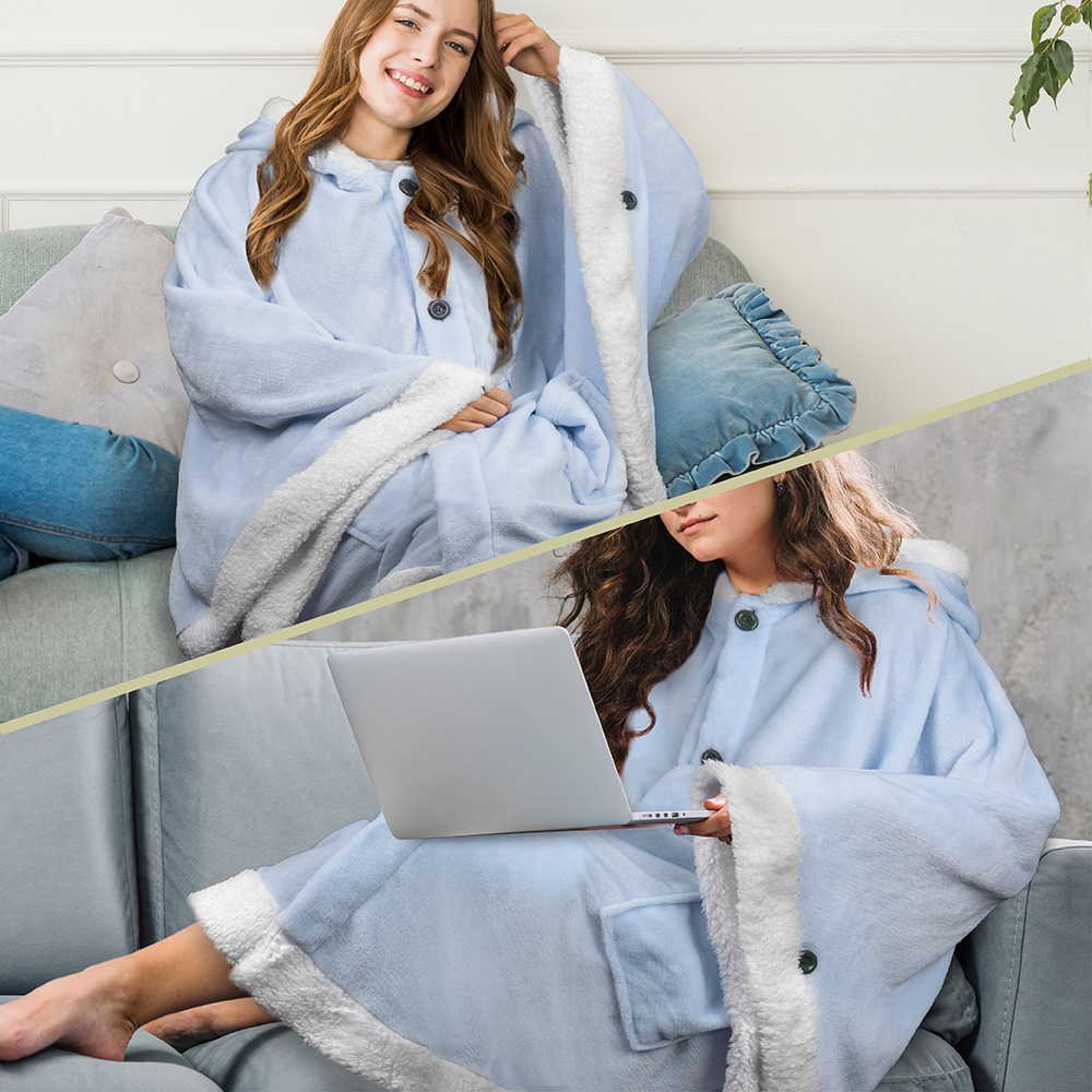 Manta portátil con capucha Angel Wrap para mujer acogedora poncho envolvente capucha tiro para adulto - Imagen 12 de 184