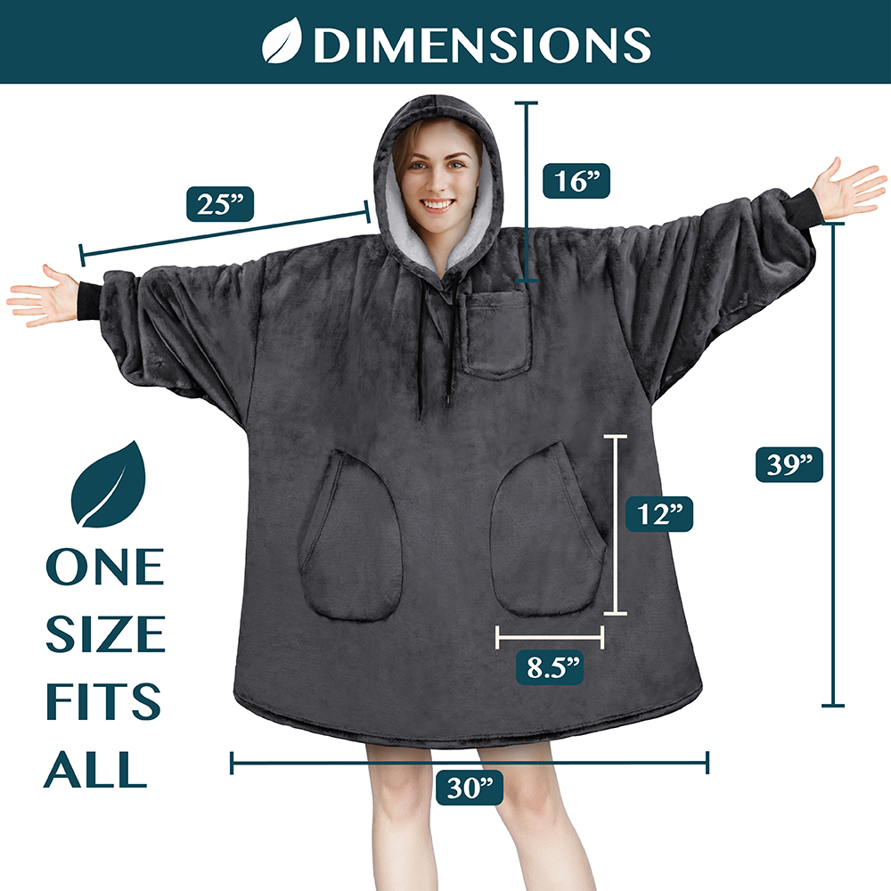 Manta Sudadera Sherpa Forro Felpa Suave Cómoda Vellón Gran Tamaño Sudadera con Capucha Bolsillo - Imagen 53 de 118